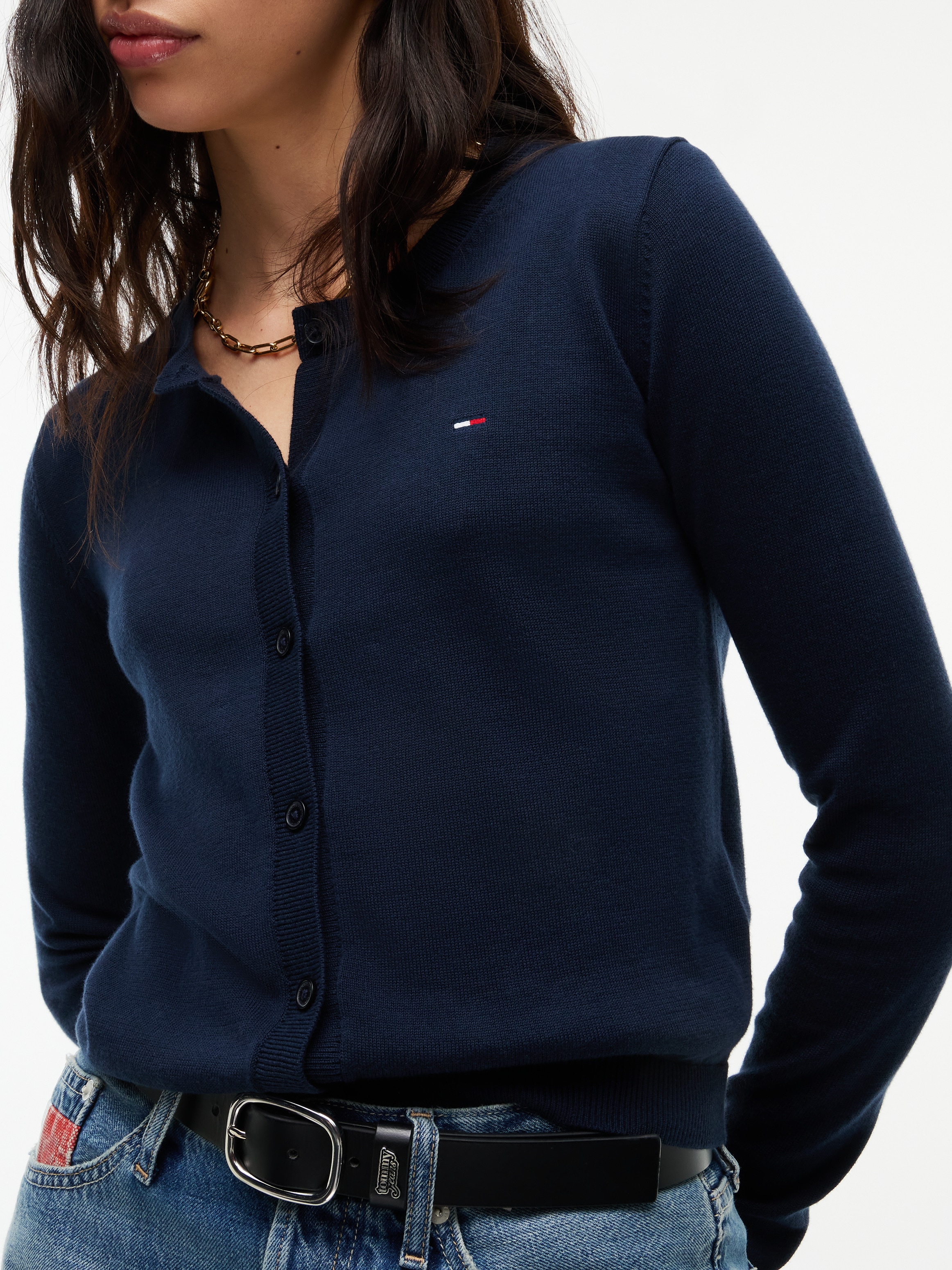 Tommy Jeans Strickjacke »TJW ESSENTIAL CREW NECK CARDIGAN« Baumwolle