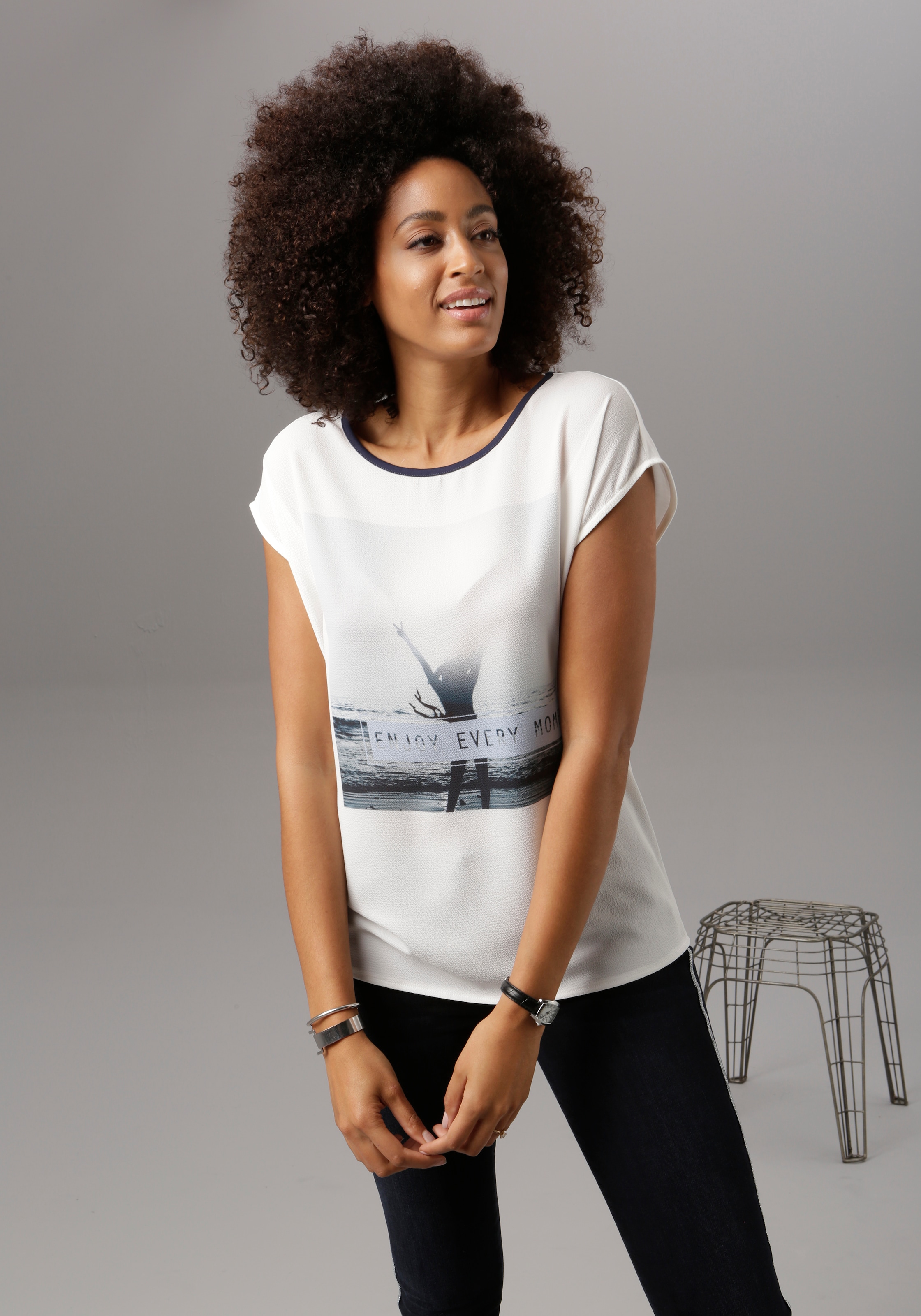 kaufen mit BAUR Motivdruck Blusenshirt SELECTED online | Aniston