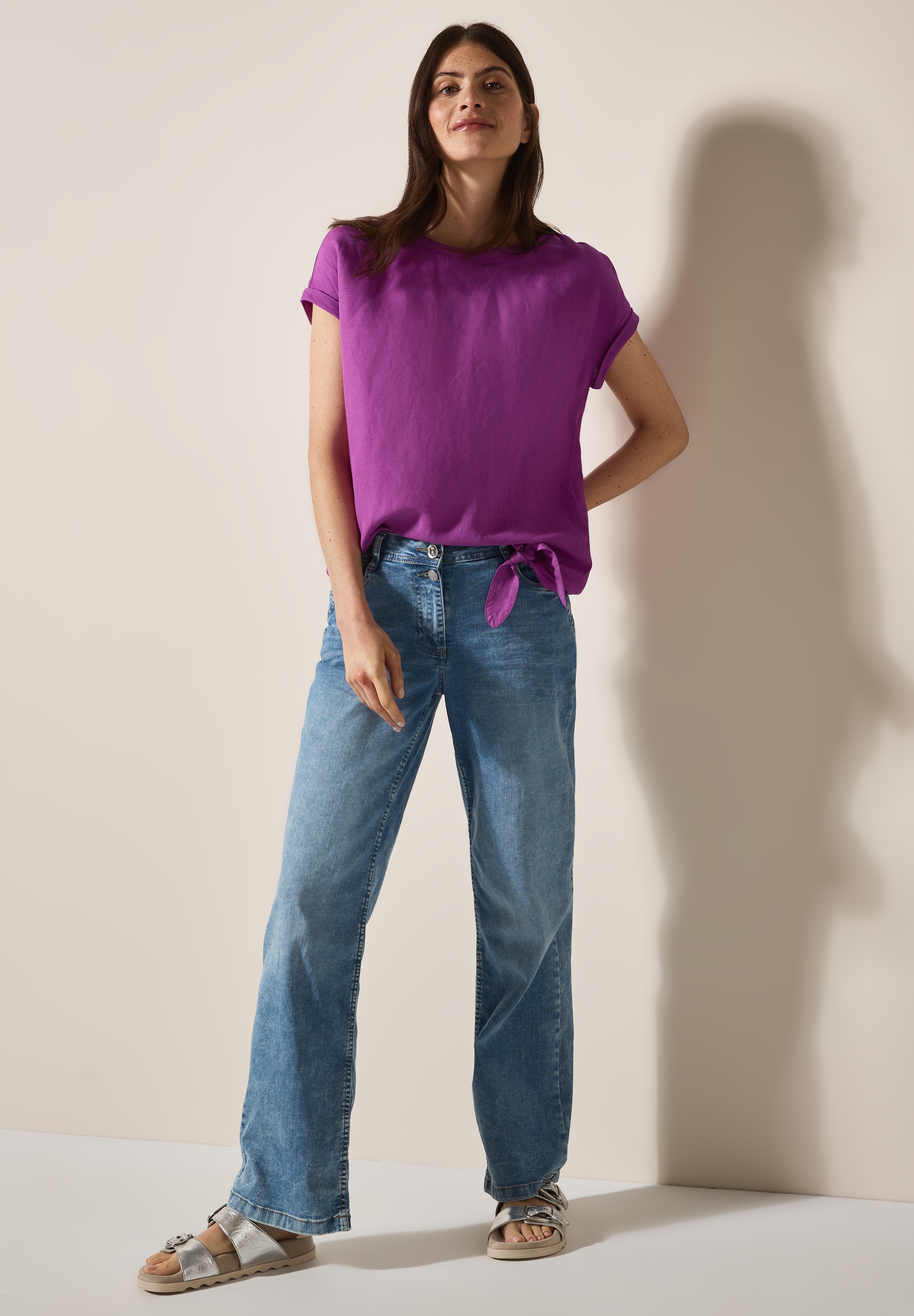 Thumbnail - Cecil Kurzarmbluse aus softem Materialmix