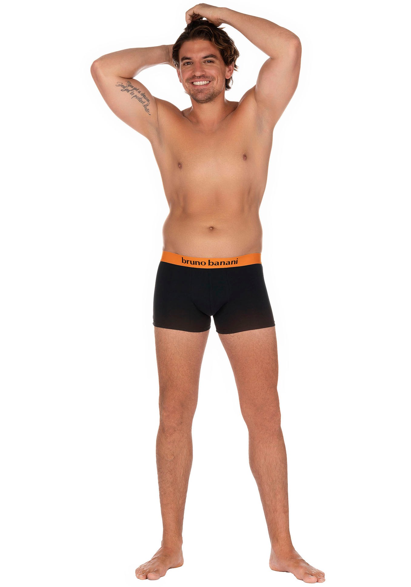 Bruno Banani Boxer »Flowing«, (2er Pack), mit kontrastreichem Logobund