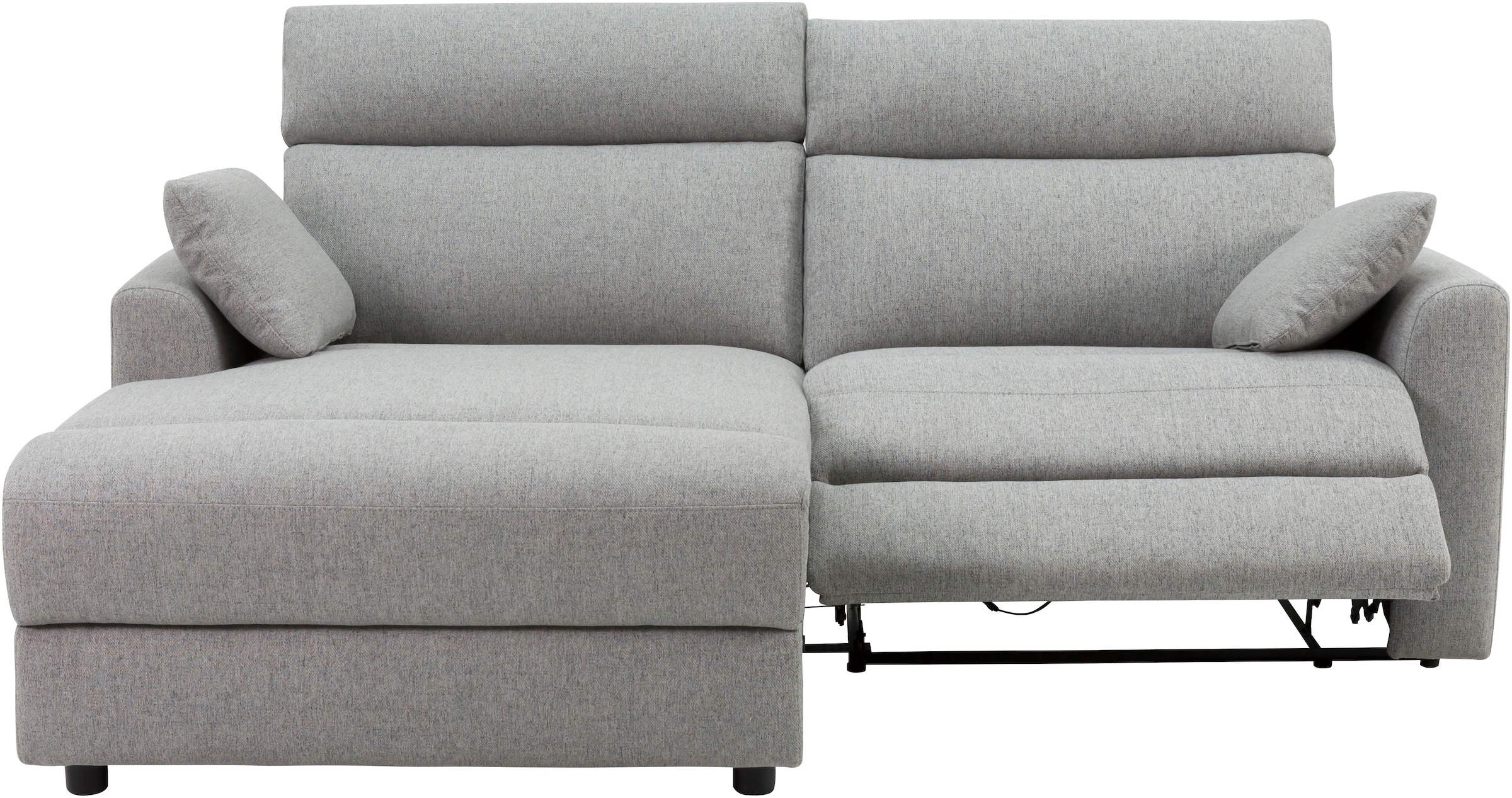 INOSIGN Ecksofa »JENNA, L-Form, 209cm, manuelle u. elektrische Funktion, mit USB A/C,«, Liegefunktion 105°-150°, Federkern, Struktur fein