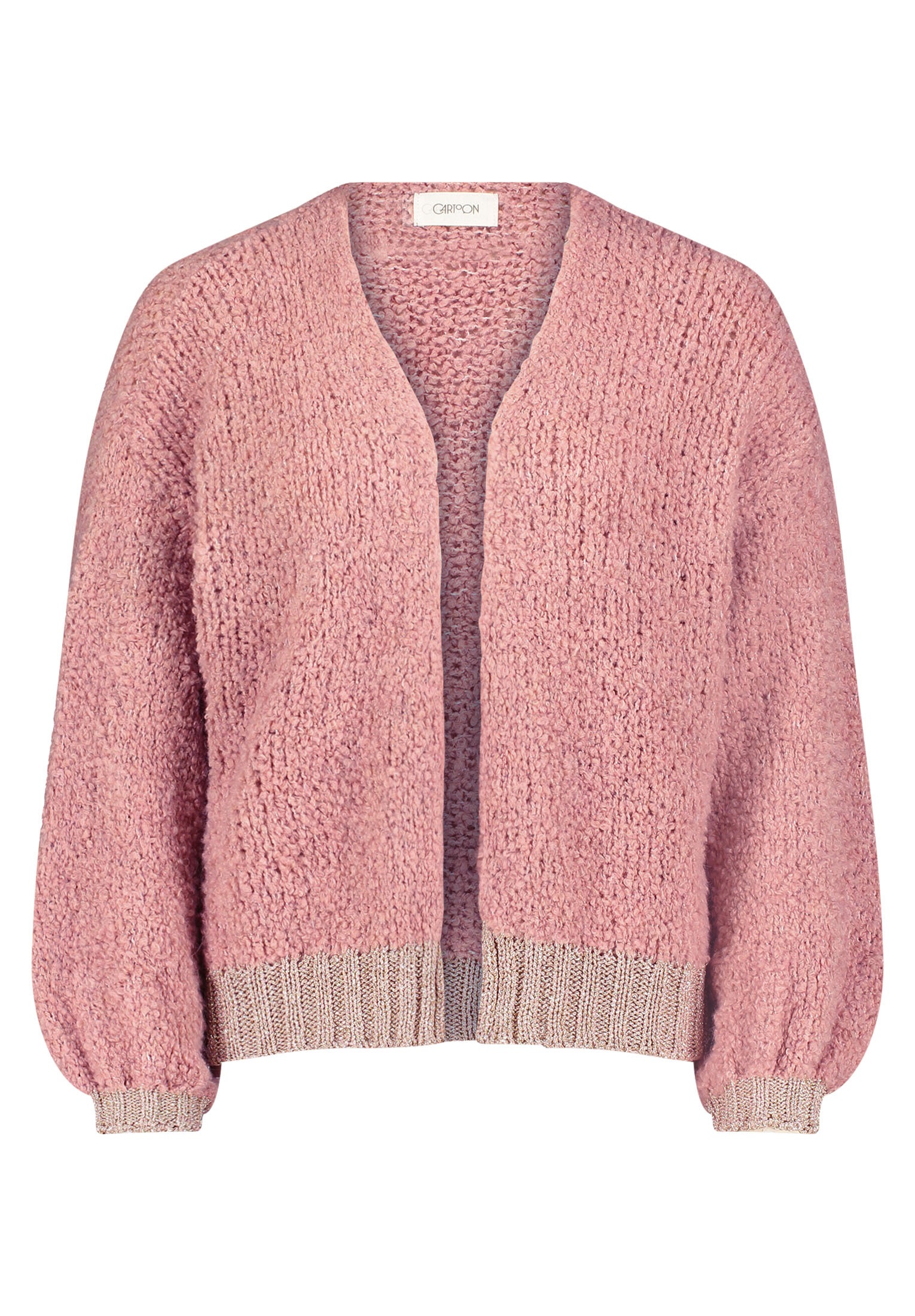 Cartoon Strickjacke "Cartoon Damen Strick-Cardigan mit V-Ausschnitt", Rippb günstig online kaufen