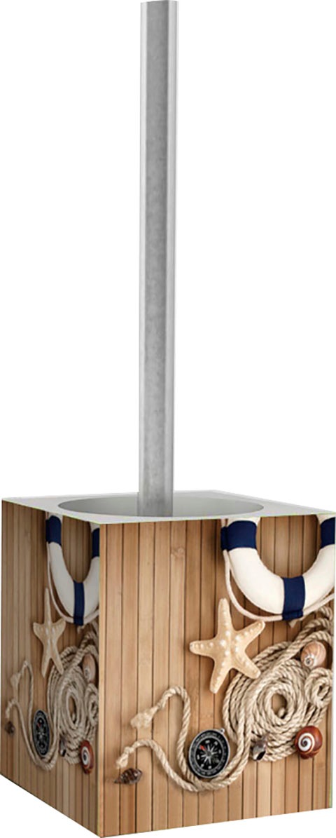 Sanilo WC-Garnitur »Maritime«, 2 St., aus Polyresin (Kunststein), kräftige Farben, mit auswechlbarem Bürstenkopf