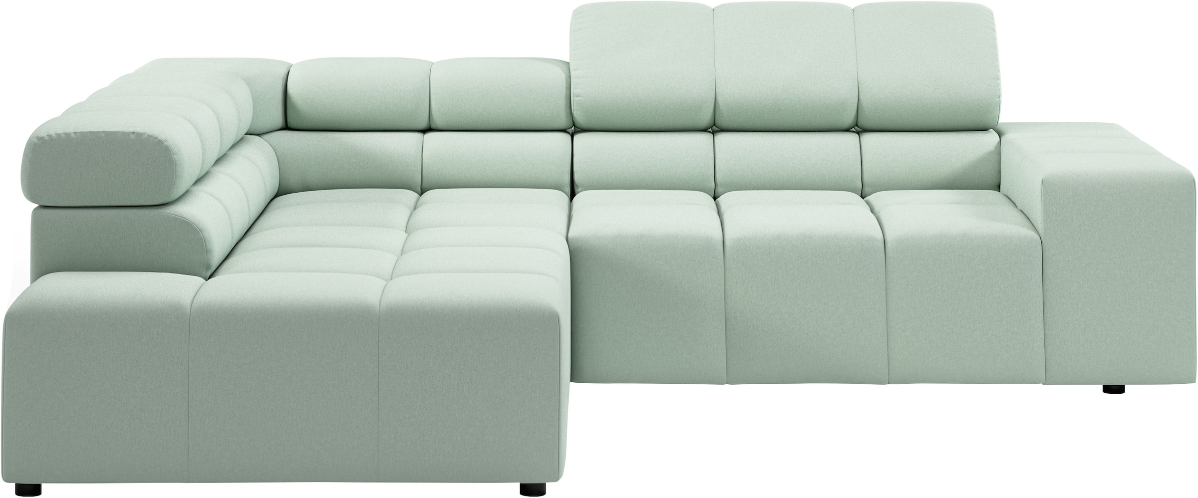 INOSIGN Ecksofa »Ancona, incl. Kopfteilverstellung + 3 Zierkissen, L-Form, bequem«, wahlweise motorische Sitztiefenverstellung, B/T(H: 249/215/70 cm