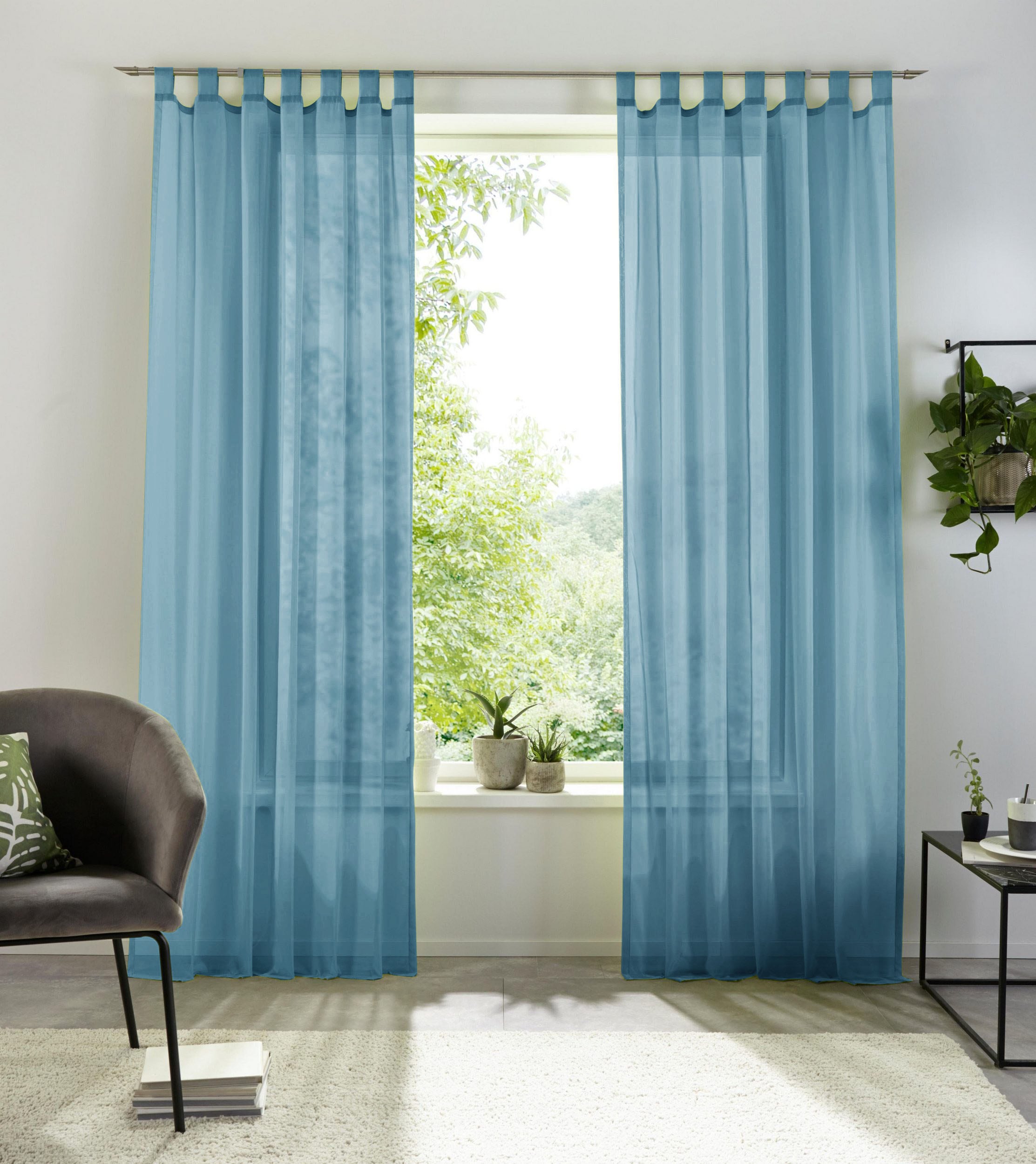 my home Gardine "XANA mit Ösen, Kräuselband oder Schlaufen" Schlaufen 1 Stk günstig online kaufen