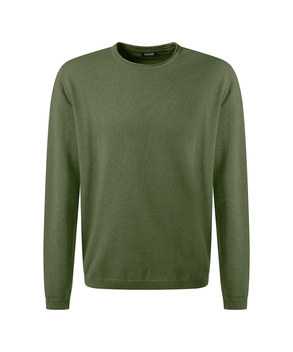 Pioneer Authentic Jeans Rundhalspullover mit Rollkante