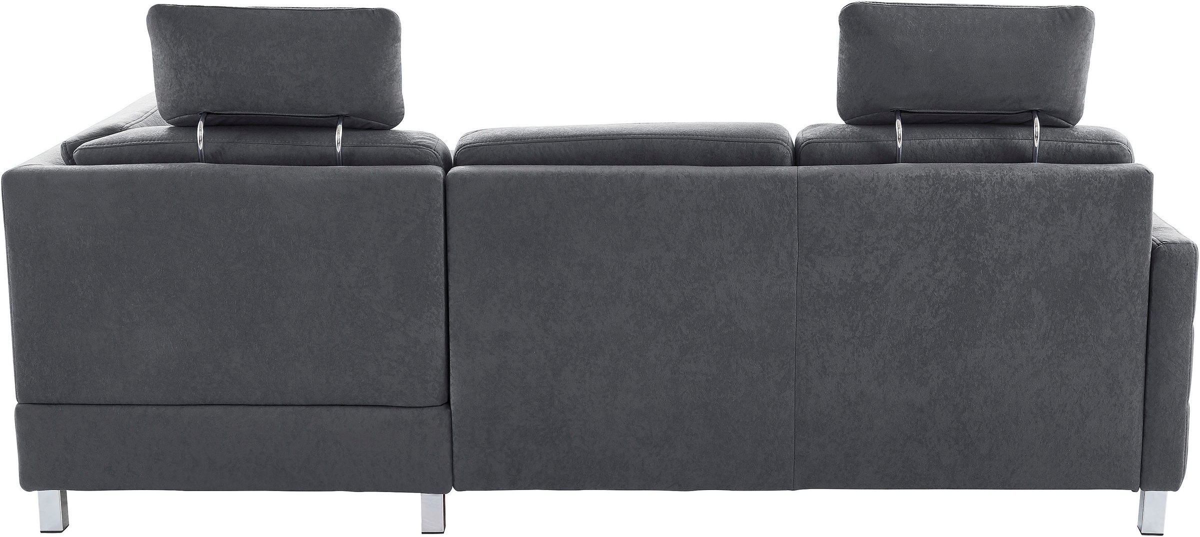 Ecksofa SIT & MORE "Pablo L-Form", grau (dunkelgrau), B:233cm H:78cm T:196cm, Struktur fein (100% Polyester);Struktur (100% Polyester), Sofas, Ecksofa, wahlweise mit Bettfunktion 3