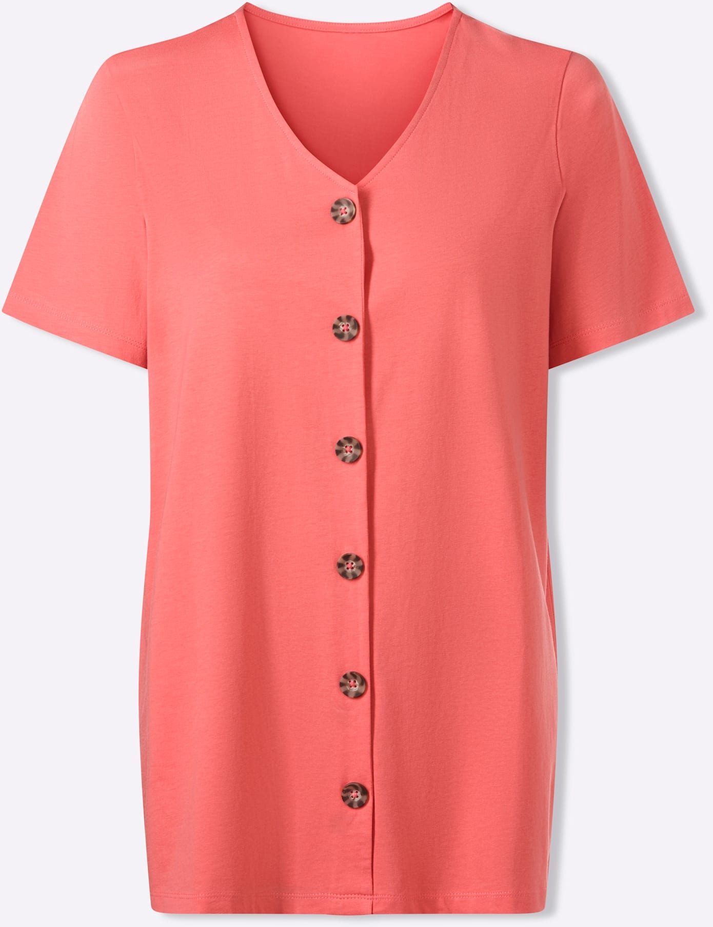 Classic Basics Damen Longshirt Koralle Gr. 54 3