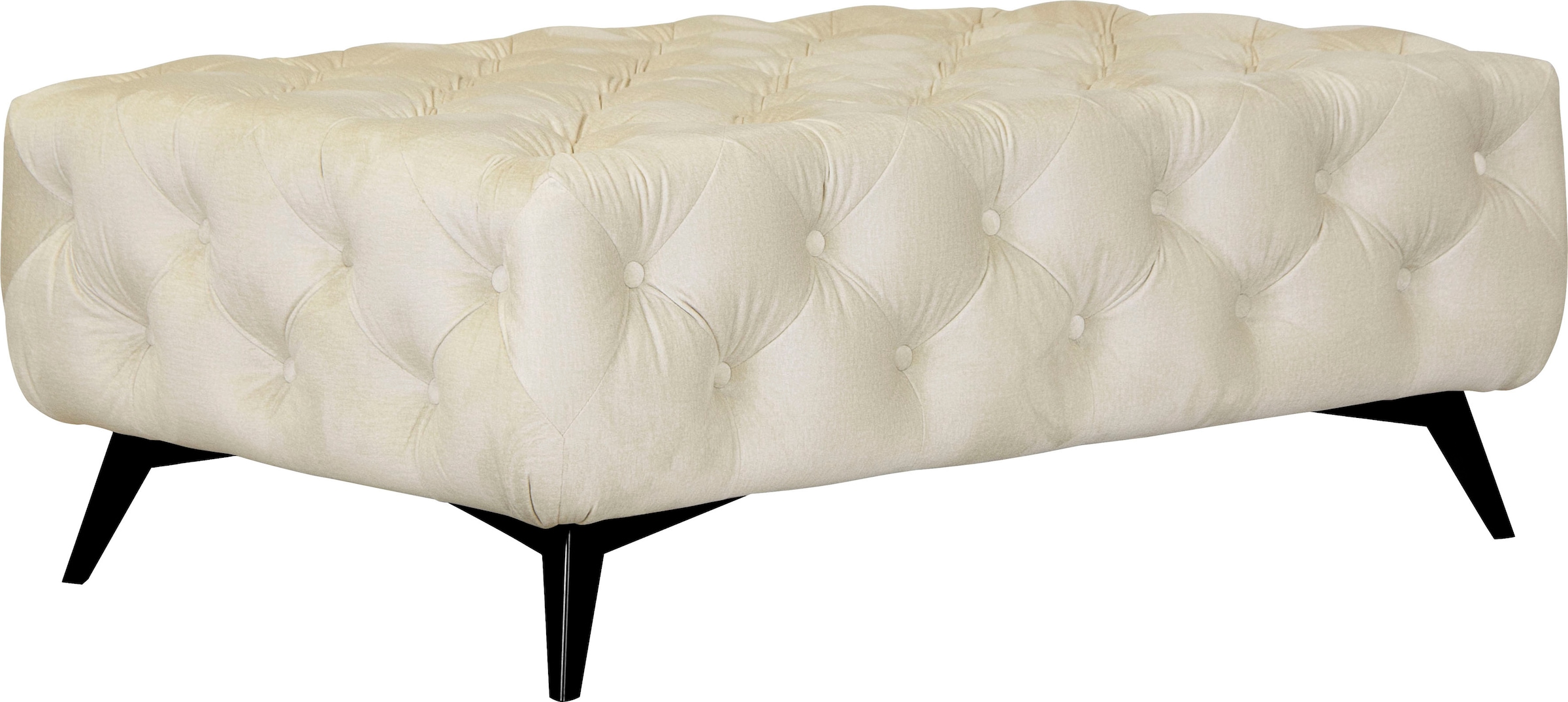 Leonique Polsterhocker »Amaury«, Chesterfield-Optik, Breite 120cm, Fußfarbe wählbar