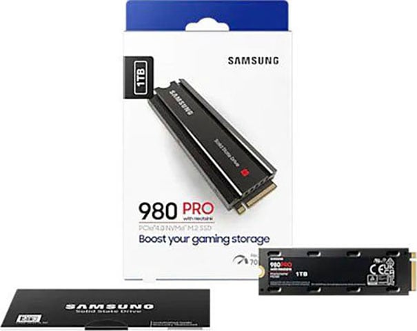 Samsung interne SSD »SSD 980 Pro 1TB Heatsink + PS5 DualSense weiß«, Anschluss M.2 PCIe 4.0