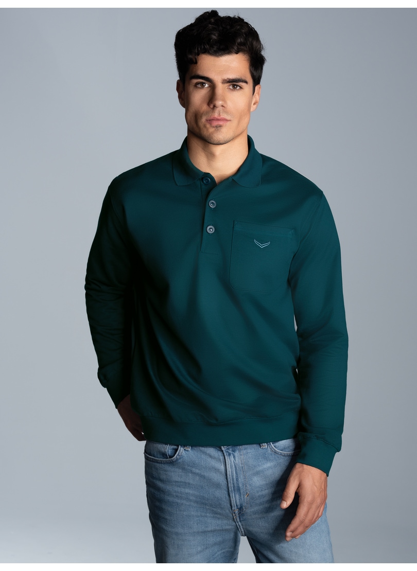 Trigema Sweatshirt "TRIGEMA Langarm Polo aus Sweat-Qualität" günstig online kaufen