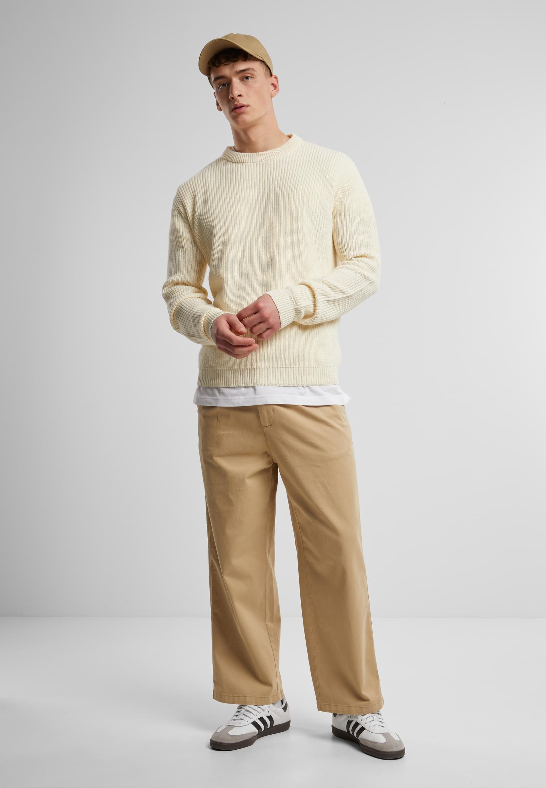 URBAN CLASSICS Rundhalspullover »Urban Classics Rib Basic Sweater«, (1 tlg.)