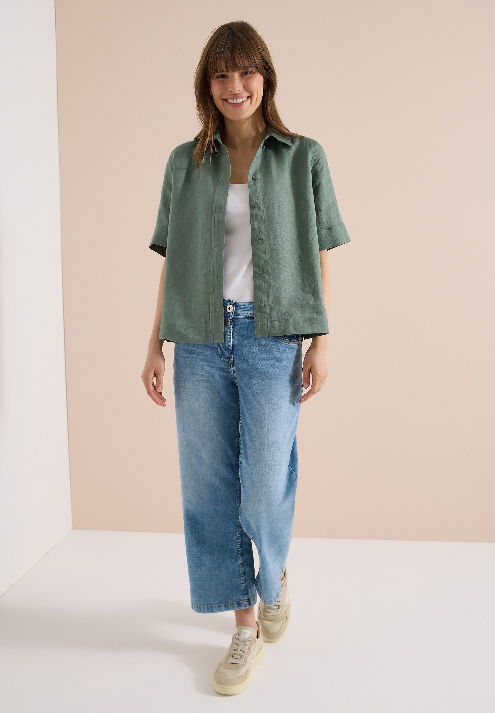 Cecil Kurzarmbluse aus Leinen