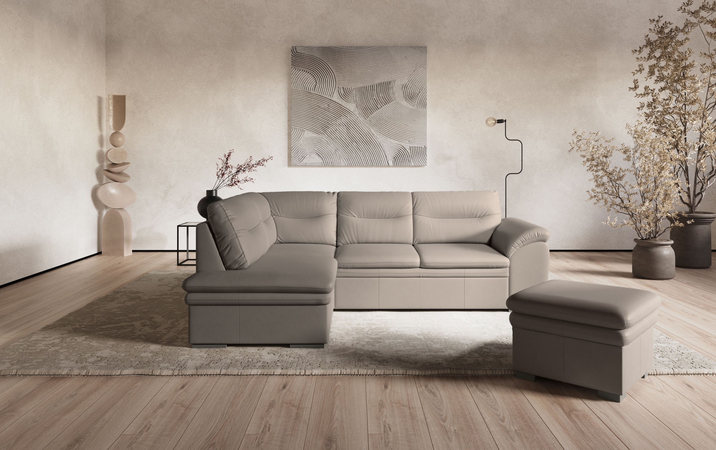 COTTA Ecksofa "Leandra L-Form", wahlweise mit Bettfunktion & Bettkasten günstig online kaufen