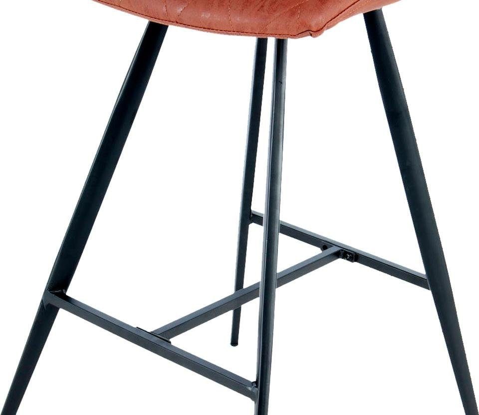 Kayoom Hochstuhl »Barstuhl Frances 425 2er-Set, stilvoller Retro-Look Barhocker«, (Set), 2 St., pflegeleicht, bequem, attraktive Lederoptik, stilvoller Retro-Look
