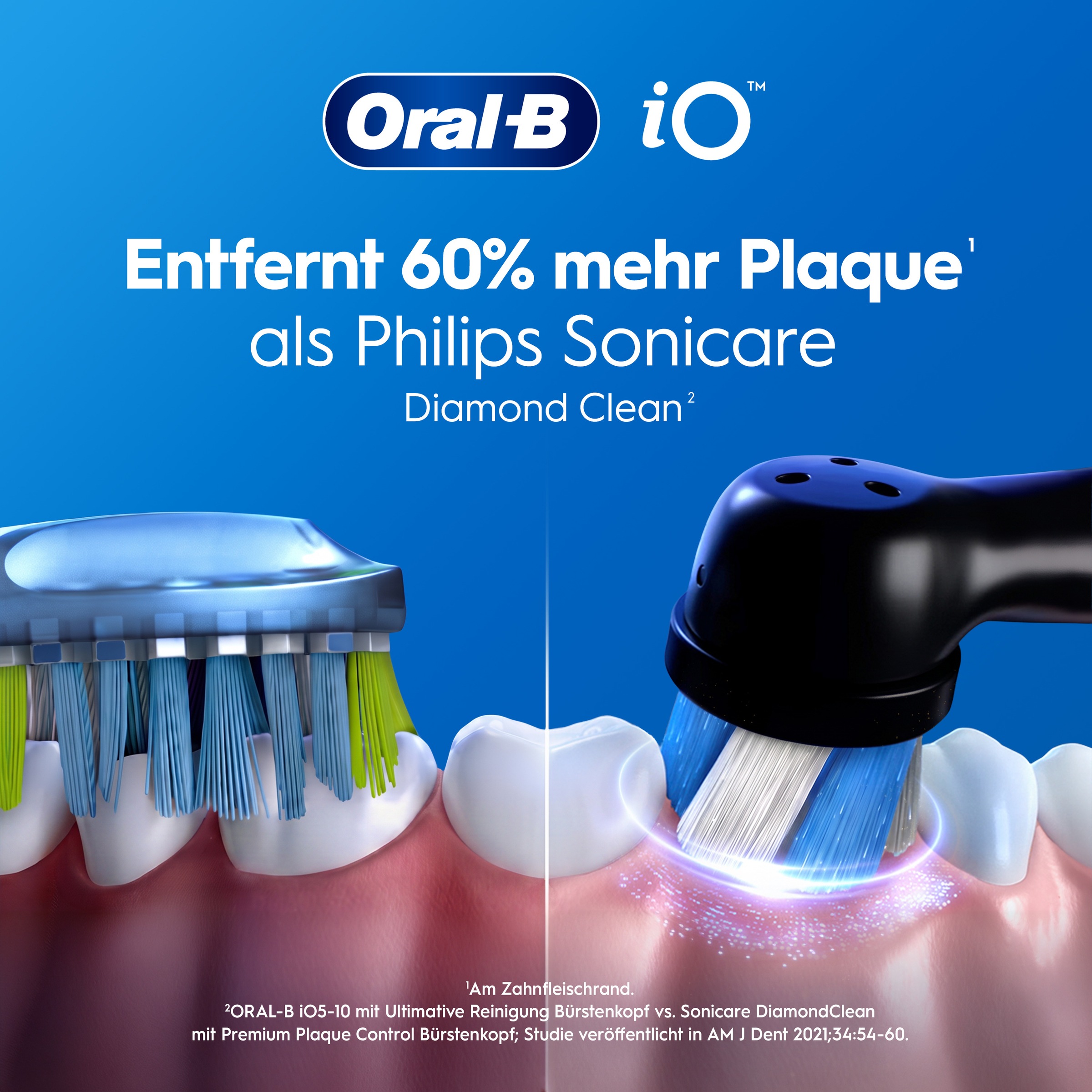 Oral-B Elektrische Zahnbürste »iO Series 2« 2 Stk. Aufsteckbürsten für die sanfte Reinigung, mit 2. Handstück