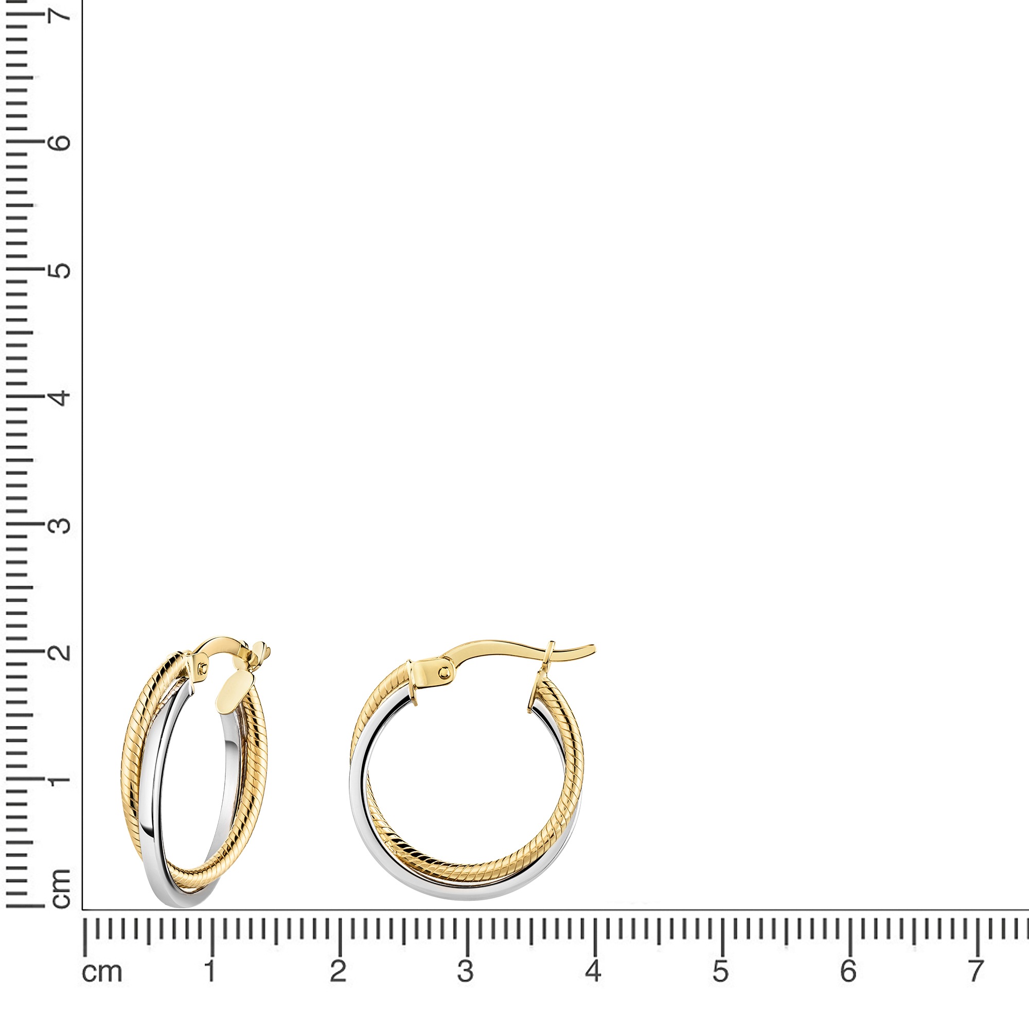 Fascination by Ellen K. Paar Creolen »375/- Gelbgold bicolor 2-reihig«