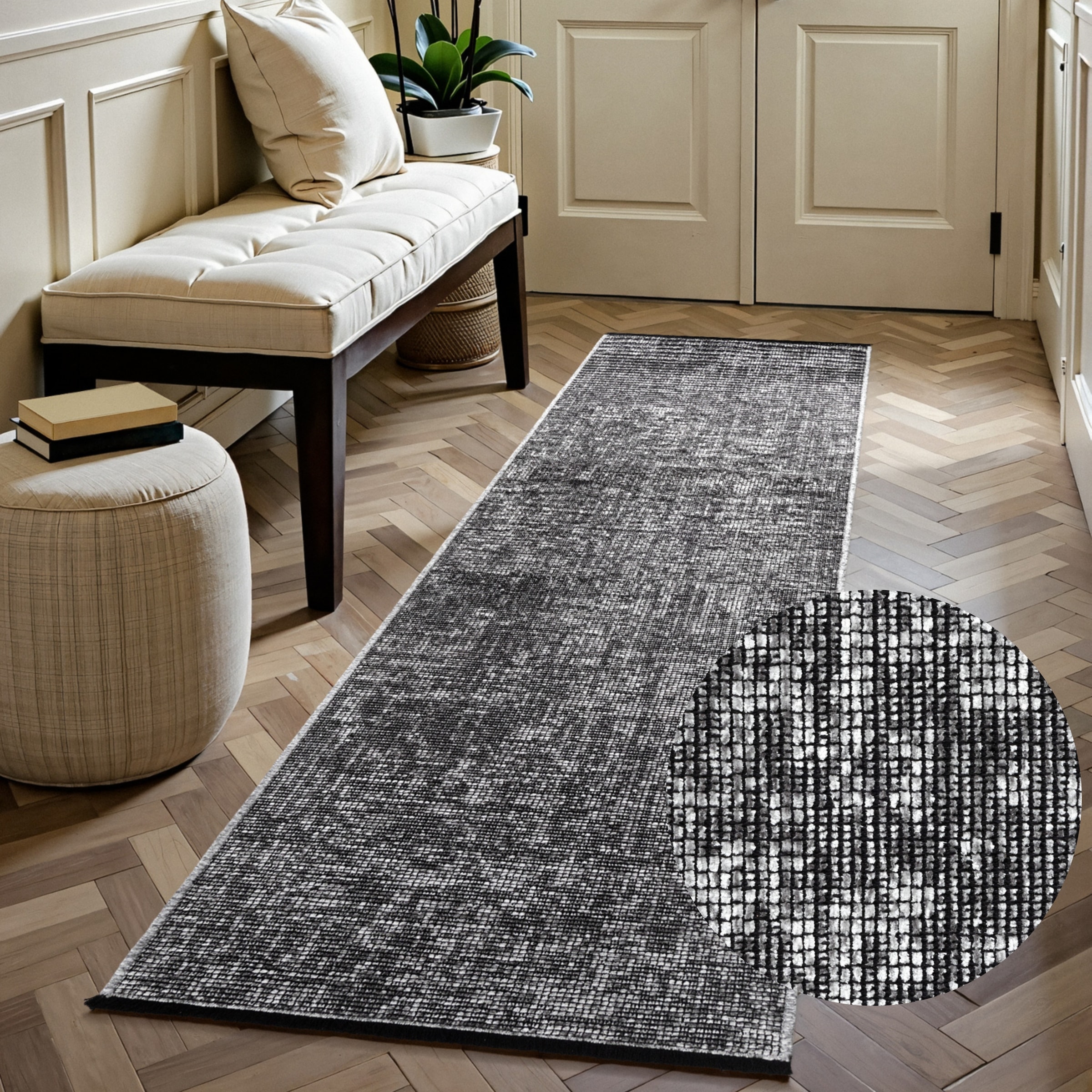 ELLE DECORATION Teppich "Prisma" rechteckig 5 mm Höhe Glanz-Effekt, Karo Design, Kachel-Optik, Wohnzimmer, Schlafzimmer,Flur