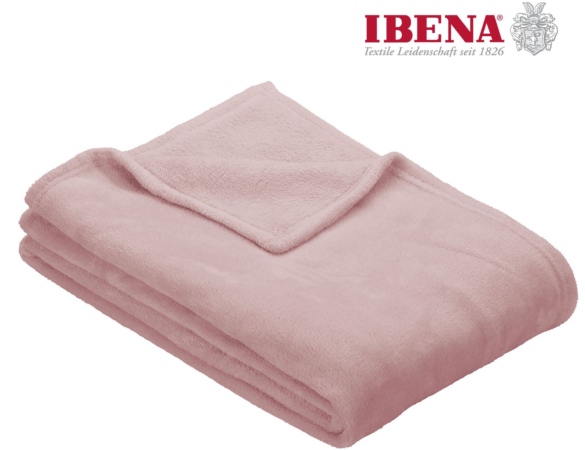 IBENA Wohndecke "Uni Fleecedecke Olbia", einfarbig schick, Kuscheldecke