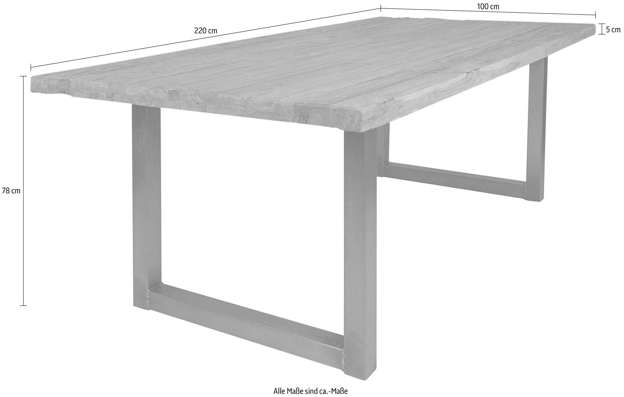 Thumbnail - SIT Esstisch "Tops&Tables" mit rustikaler Tischplatte aus recyceltem Altholz Teak