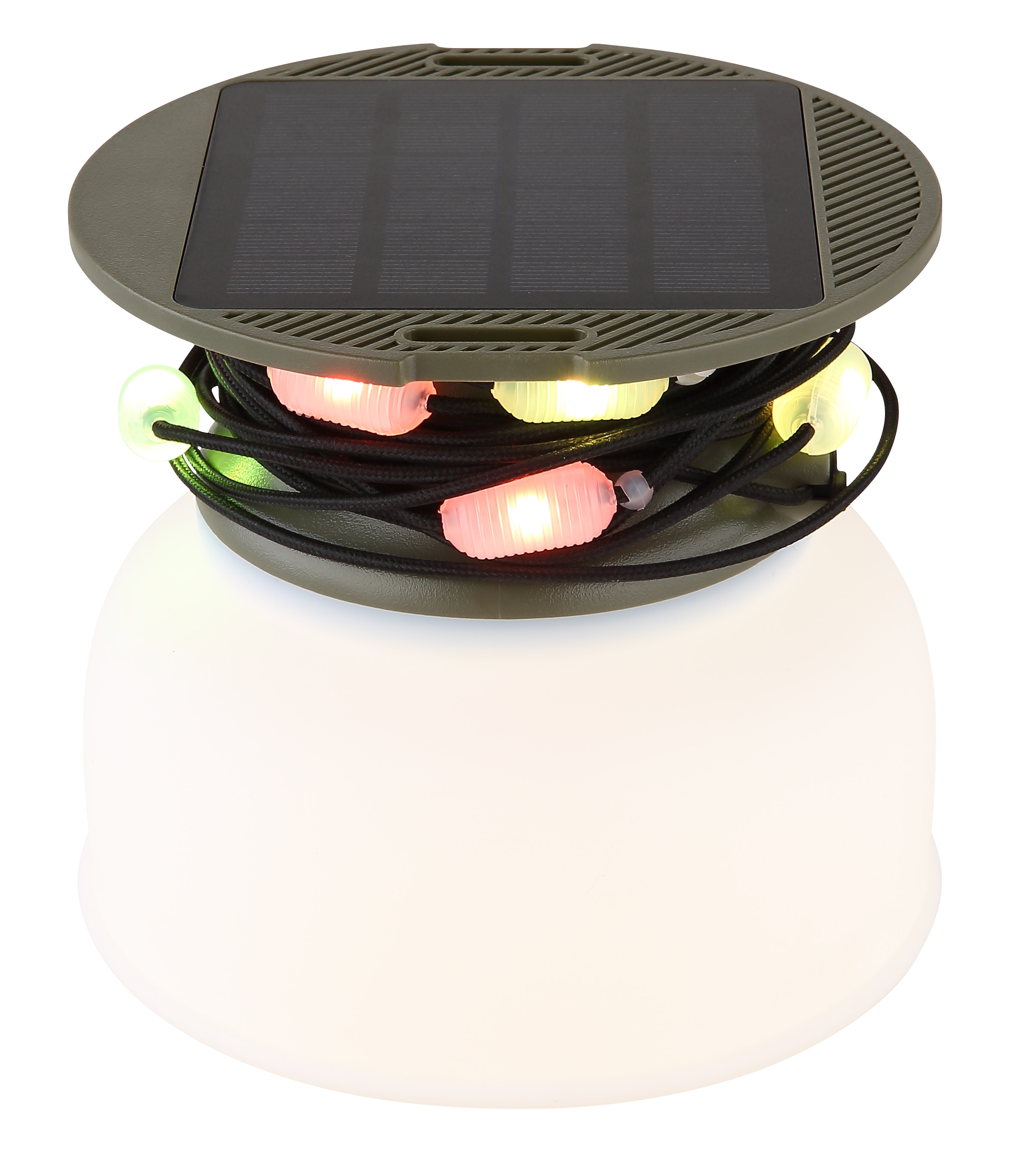 GLOBO LIGHTING LED Solarleuchte »SOLARLEUCHTE KUNSTSTOFF GRÜN, 1XLED«, Leuchtmittel LED-Modul | LED fest integriert, Solar/Stufenschalter/IP65/USB Ausgang/RGB
