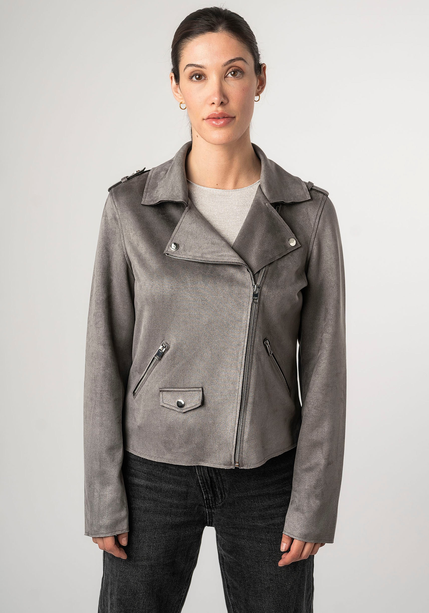 Mauritius Lederimitatjacke »2Wtomiwa« mit Schulterklappen, mit Nieten