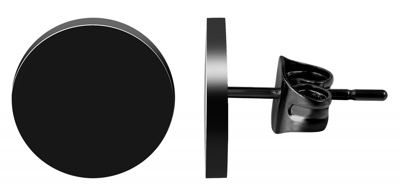 Paar Ohrhänger ADELIA´S "Damen Ohrstecker aus poliertem Edelstahl Ø 10 mm", silber, Ohrringe, Damen, Damen, Edelstahl 5