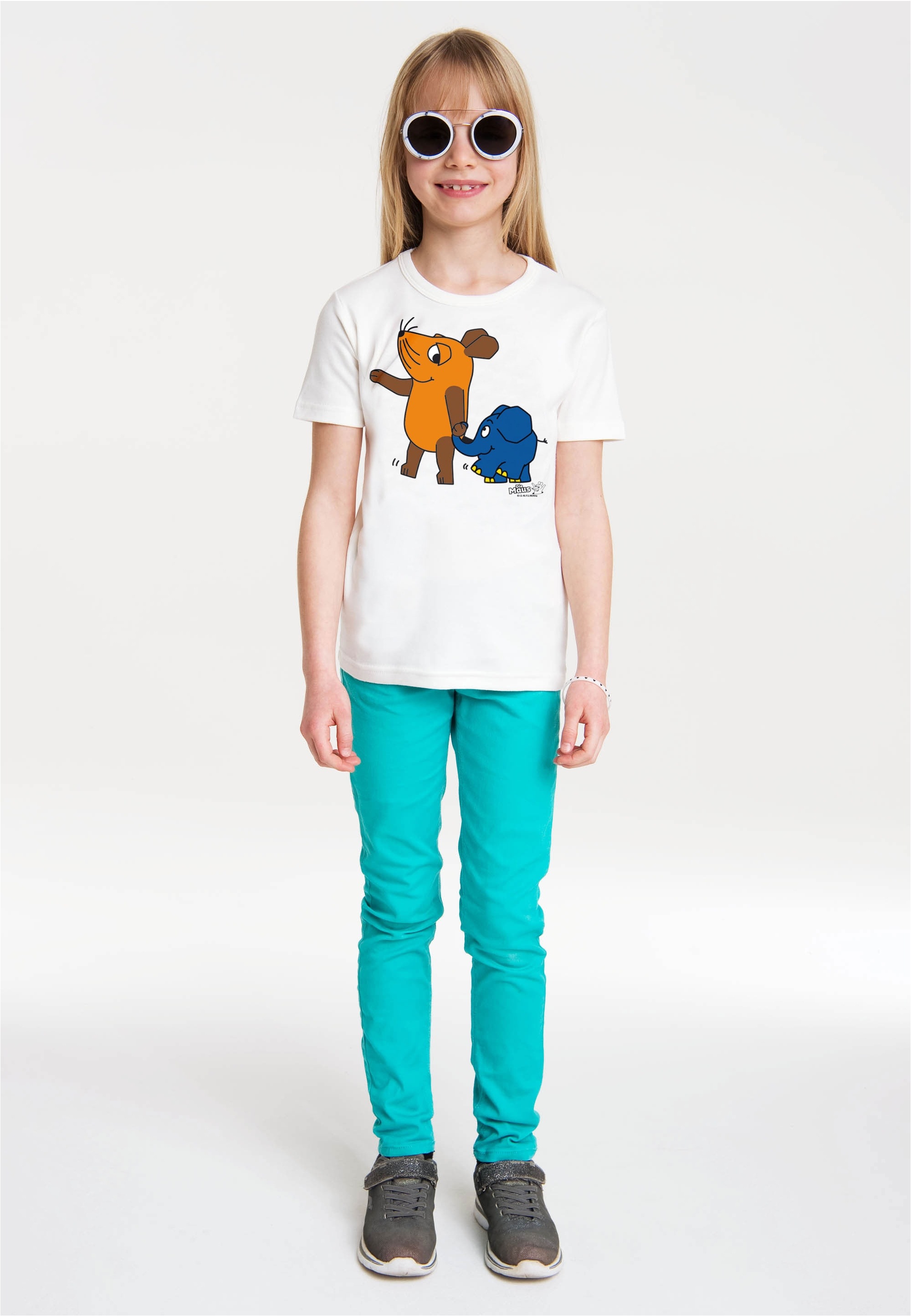 LOGOSHIRT T-Shirt »Sendung mit der Maus - Maus & Elefant« mit buntem Print