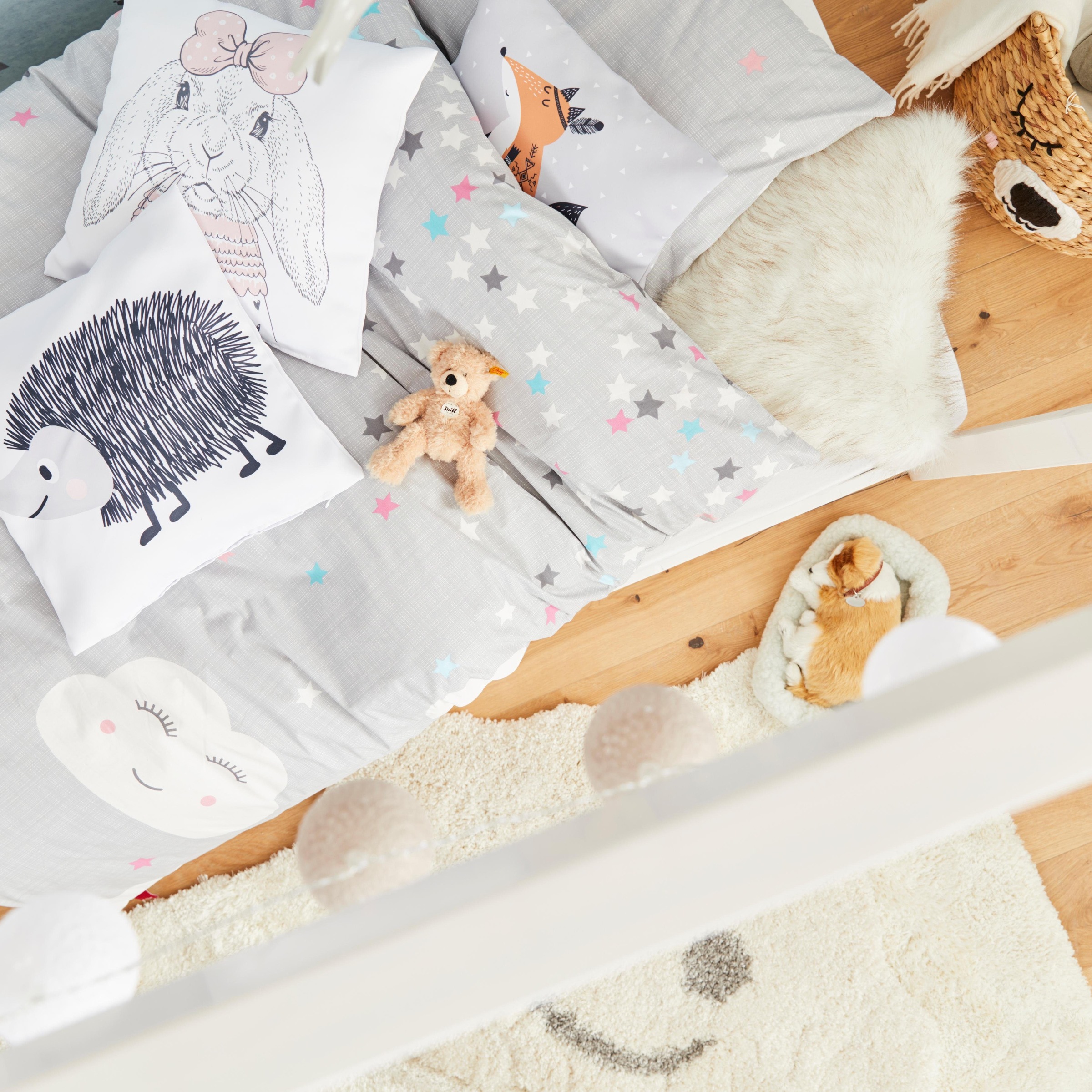 s.Oliver Junior Kinderbettwäsche »Clouds mit Wolken und Sternen«, Markenbettwäsche aus 100% Baumwolle mit Reißverschluss