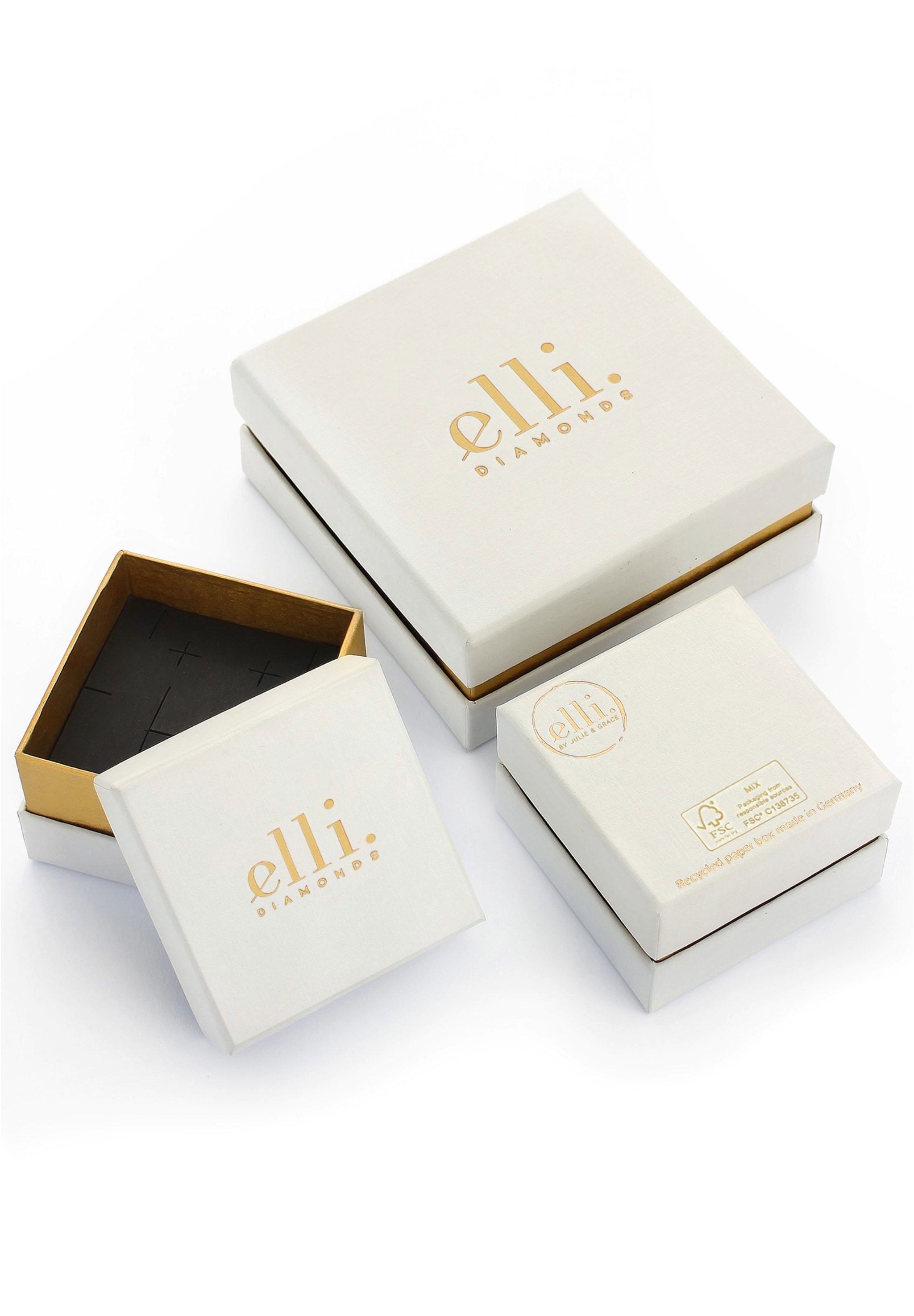Elli DIAMONDS Silberkette »Halskette Stern mit Laborgezüchteten Diamant (0.035 ct) 925 Sterling Silber«
