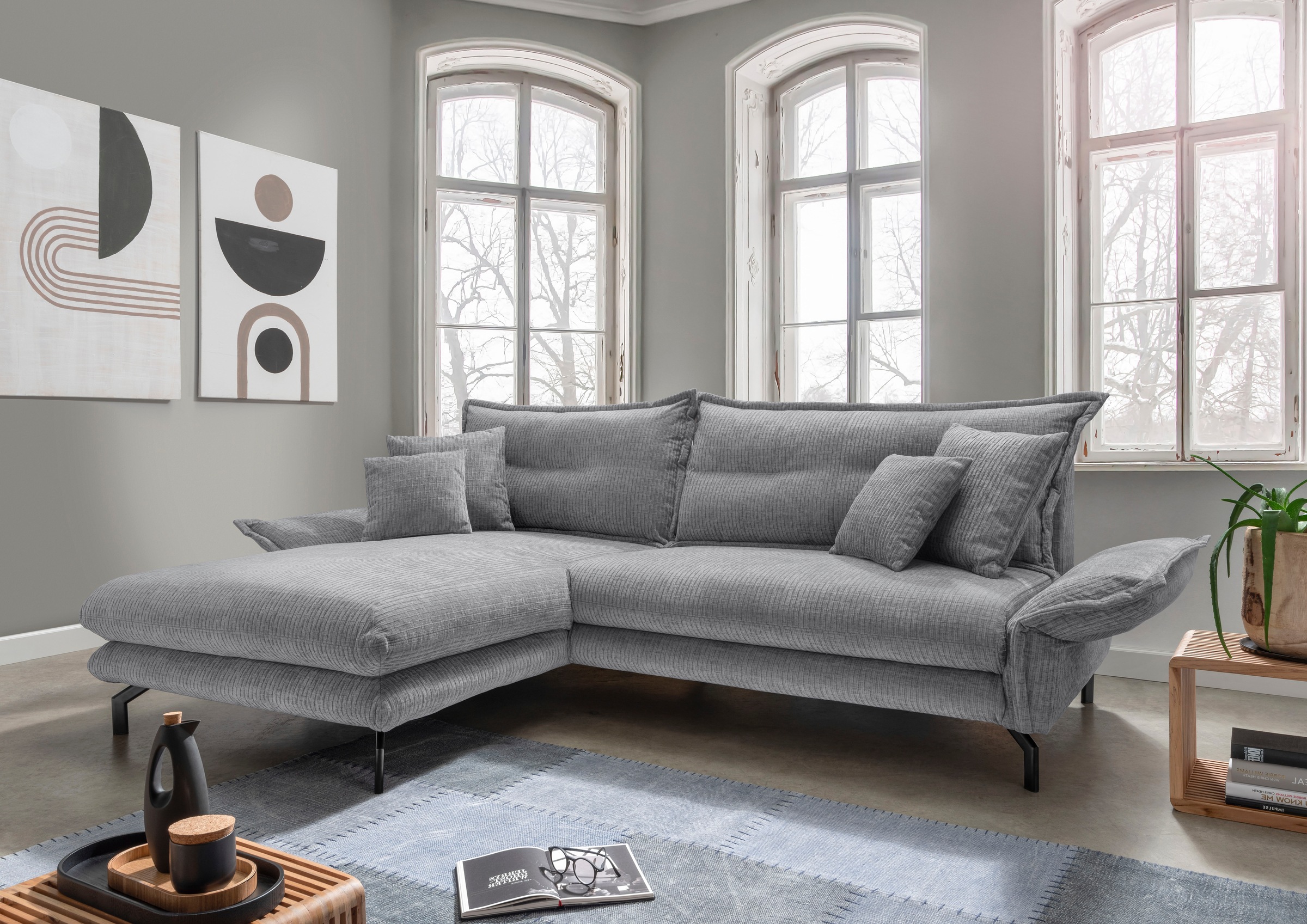 Home affaire Ecksofa "LAVA Breite 255 cm, modern und elegant, aktuelle Kiss günstig online kaufen