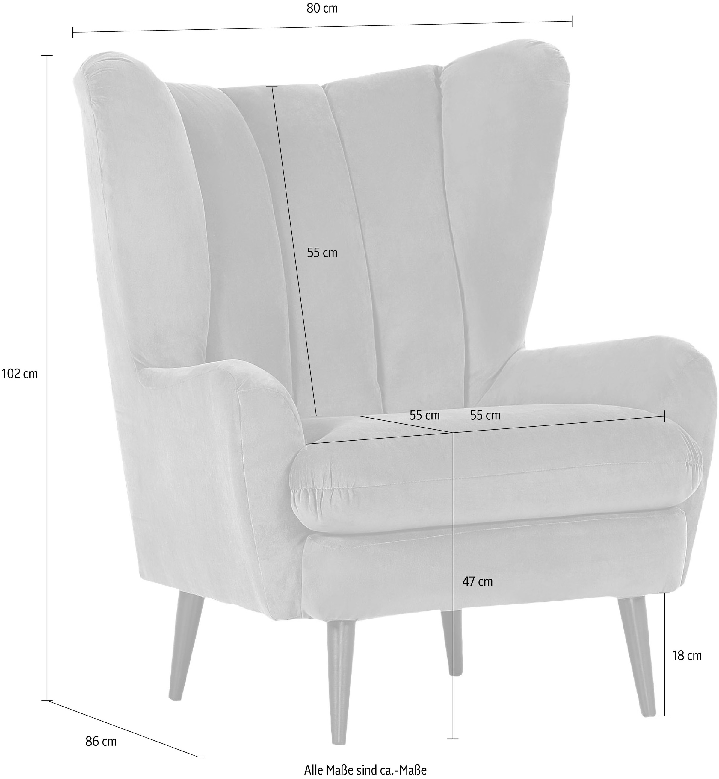 Gutmann Factory Ohrensessel »Cross«, Gestell in antik braun oder eiche natur