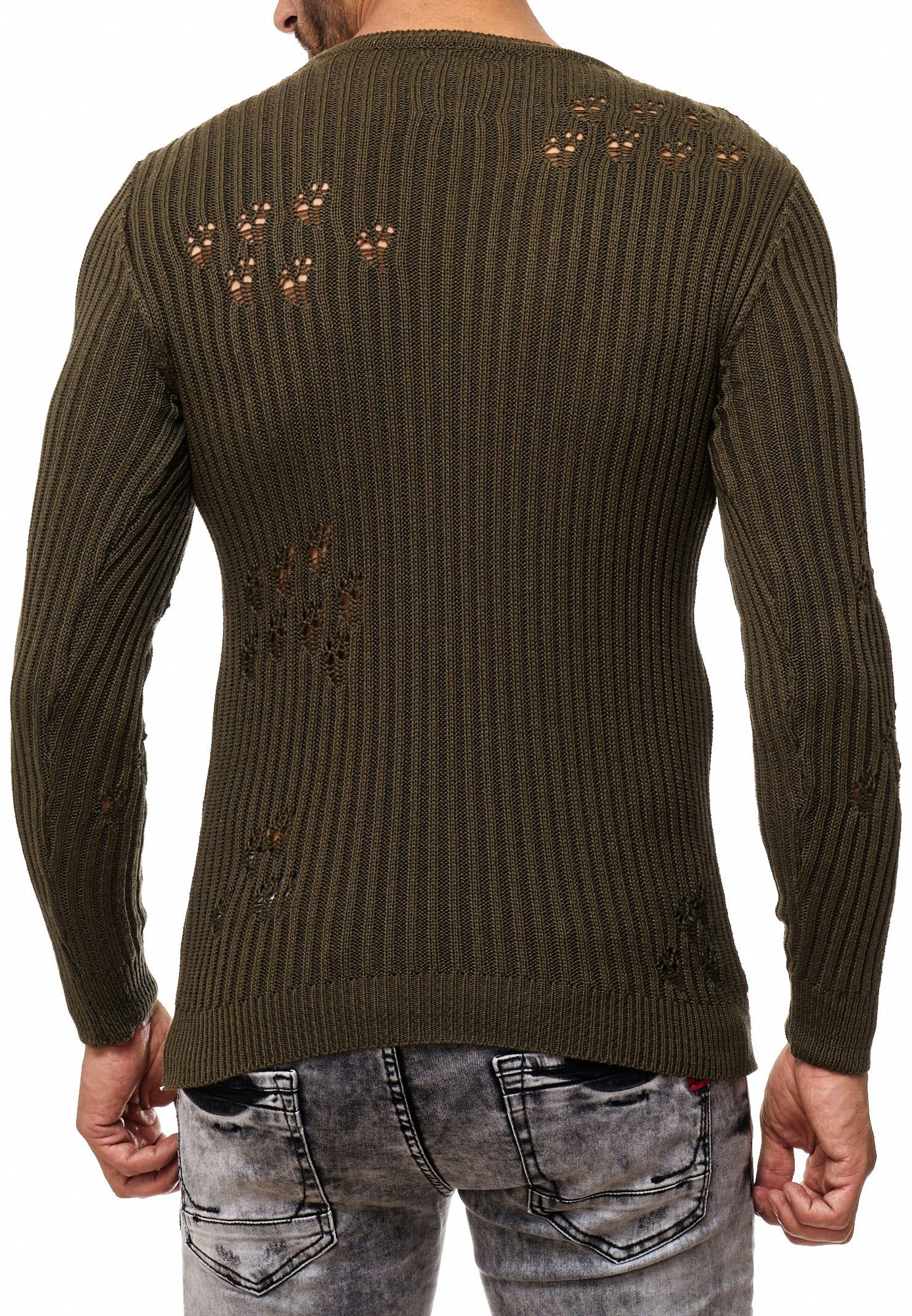 Rusty Neal Strickpullover, im lässigen Used-Look