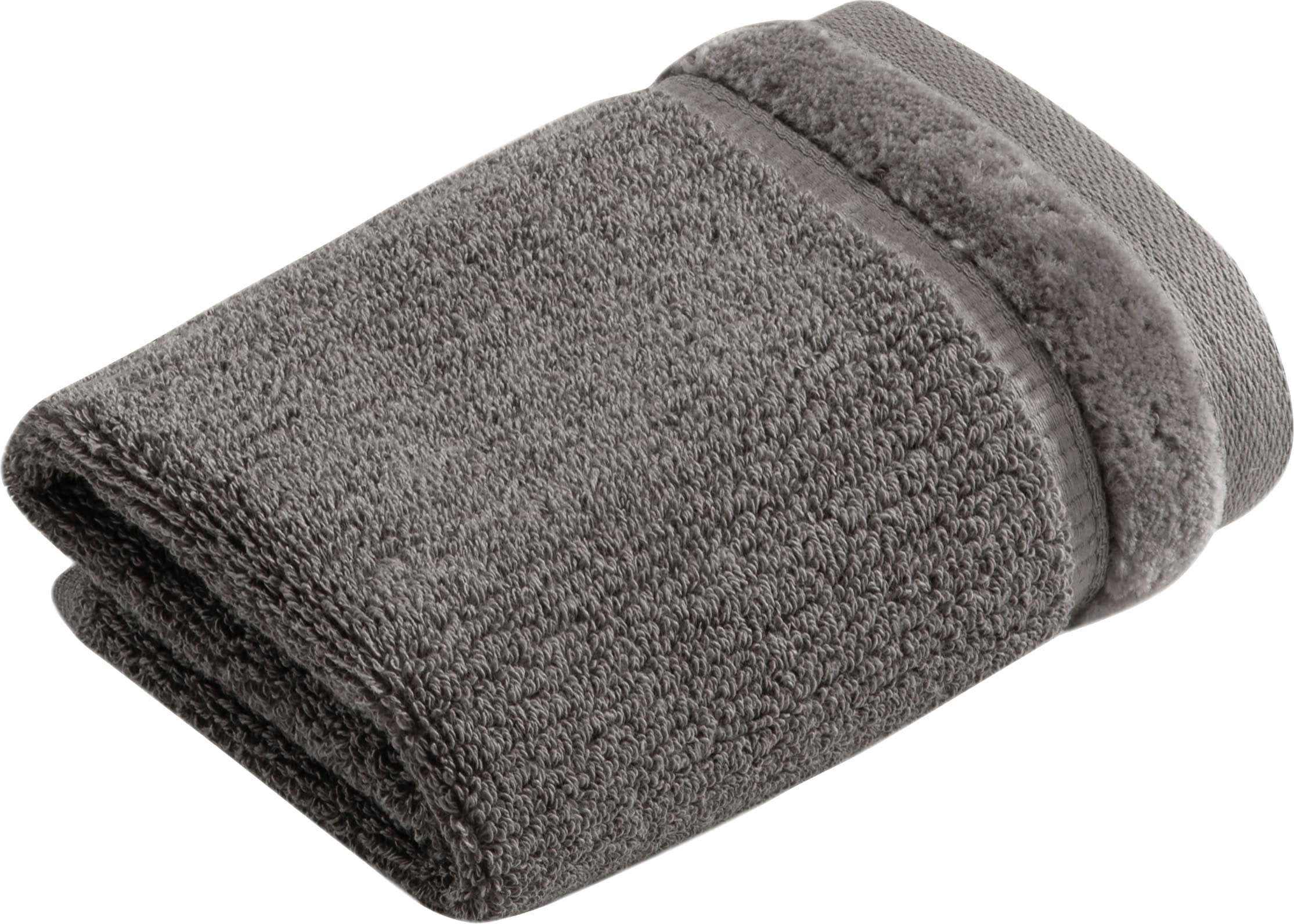 Seiftuch VOSSEN, B:30cm L:30cm, grau, Baumwolle, Handtücher, "Pure", Waschlappen im Set, Baumwolle & VEGAN, mit eleganter Veloursbordüre