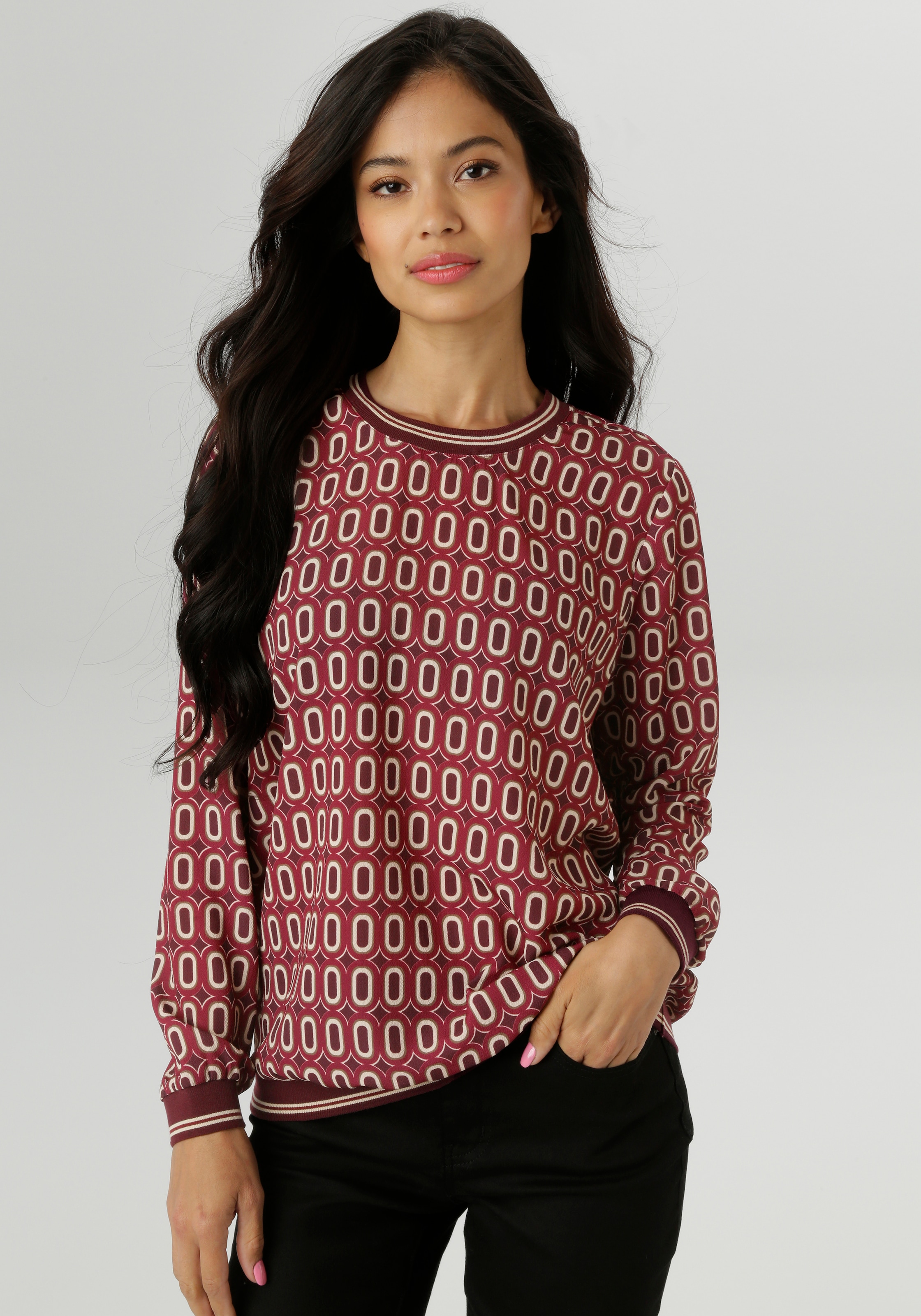 Aniston SELECTED Shirtbluse mit sportiven Bündchen günstig online kaufen