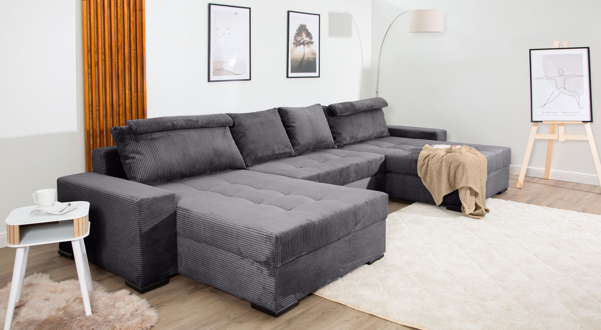 COLLECTION AB Wohnlandschaft »XXXL-Josy Relax U-Form Breite 352 cm, mit 2 gleich großen Recamieren«, inkl. Bettfunktion, Bettkasten, mit 4 Rückenkissen in zwei Größen