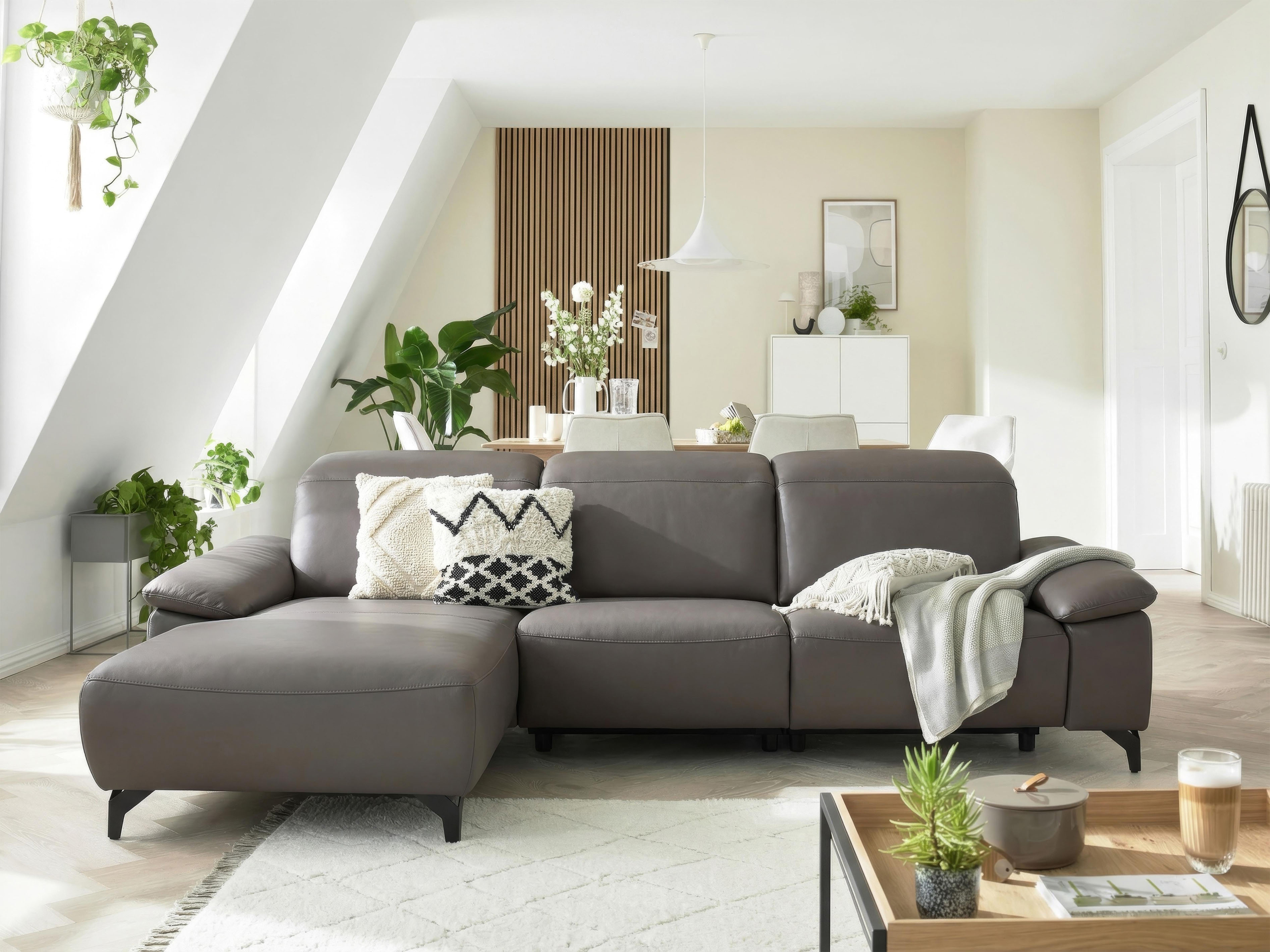 Musterring Ecksofa "MR370 mit/ohne Relaxfunktion, verschiedene Unterfederungen zur Auswahl" Farbe, Material, Sitzkomfort und Funktion wählbar, Maße 280 x 180 cm