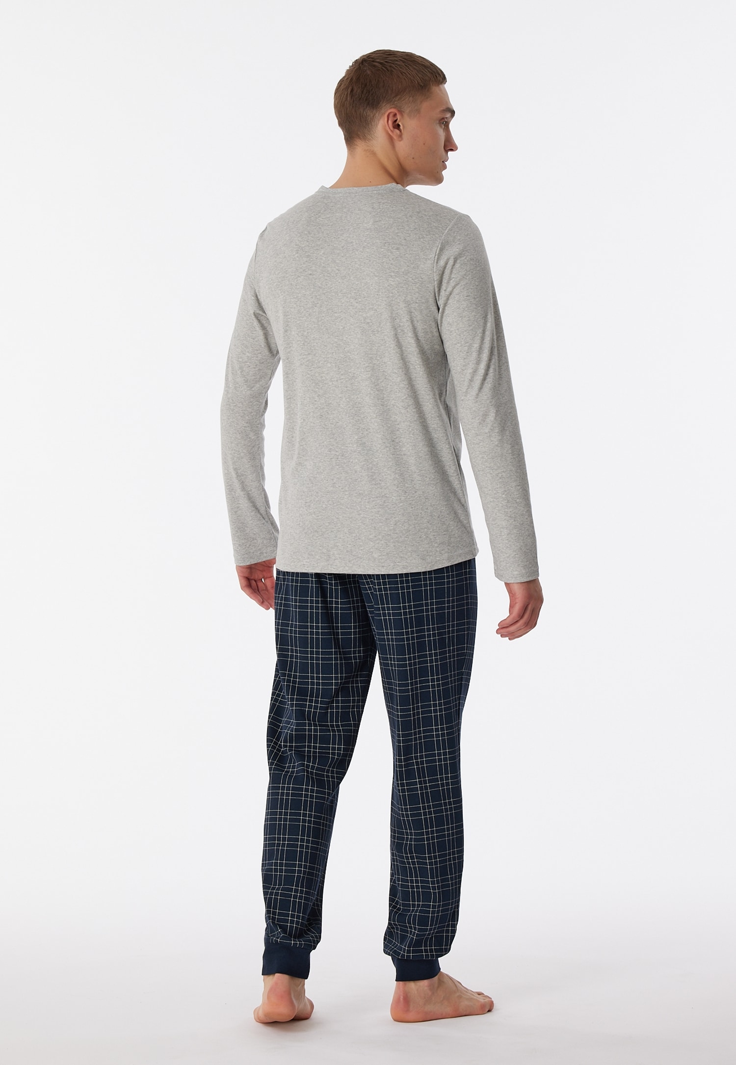 Schiesser Pyjama »"Fine Interlock"«, (2 tlg.), mit Serafino-Kragen und funktionaler Knopfleiste