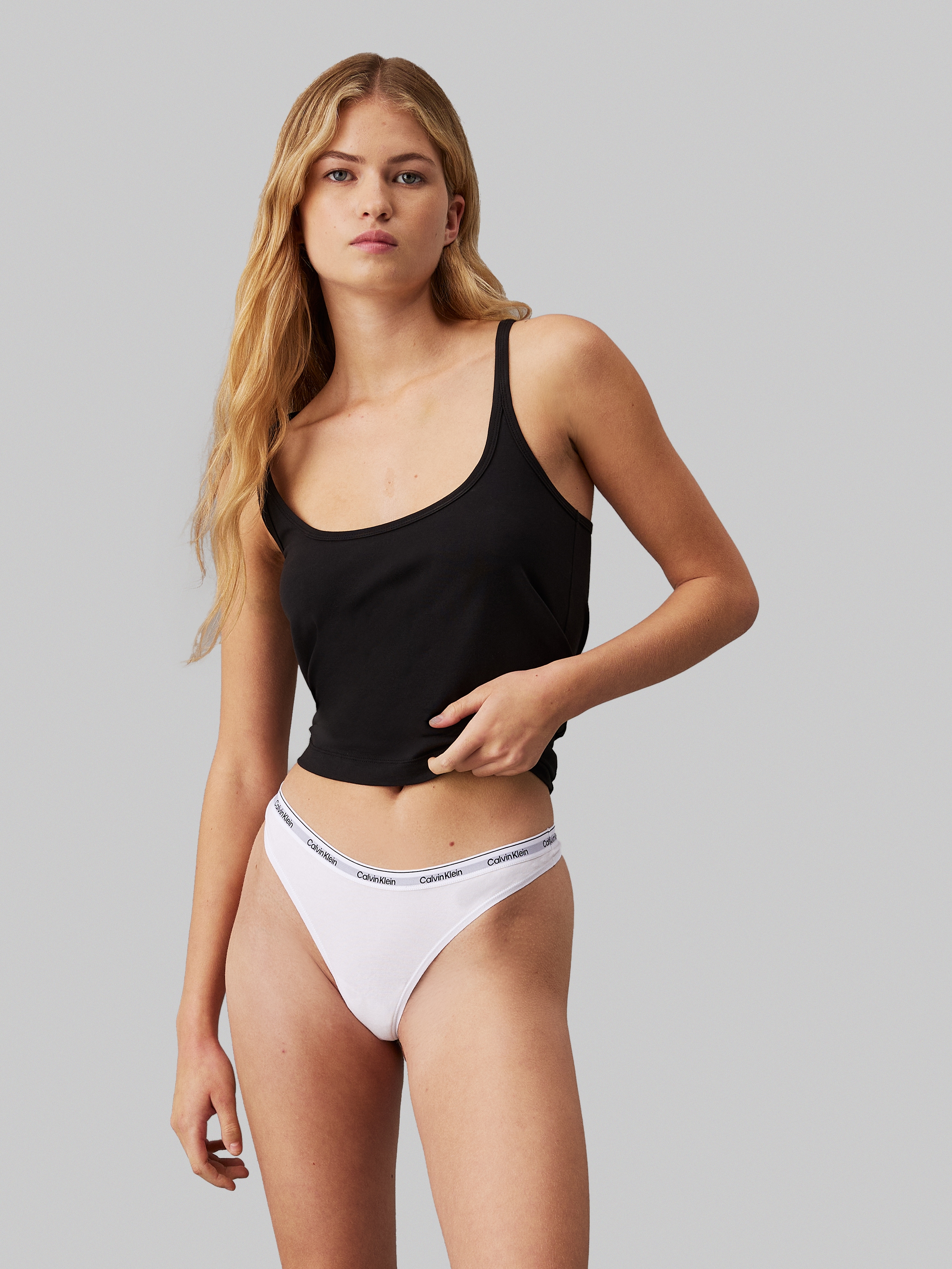 Calvin Klein Underwear Tanga »3 PACK THONG (LOW-RISE)«, (3 St.), String low waist mit Logobund