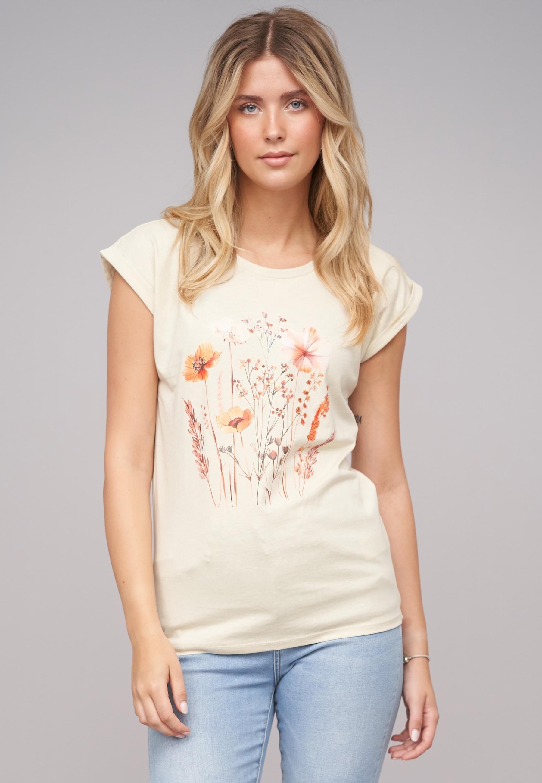 CLOUD 5IVE T-Shirt »CLOUD 5IVE Ladies Wildflower Sand Tee«, (1 tlg.)