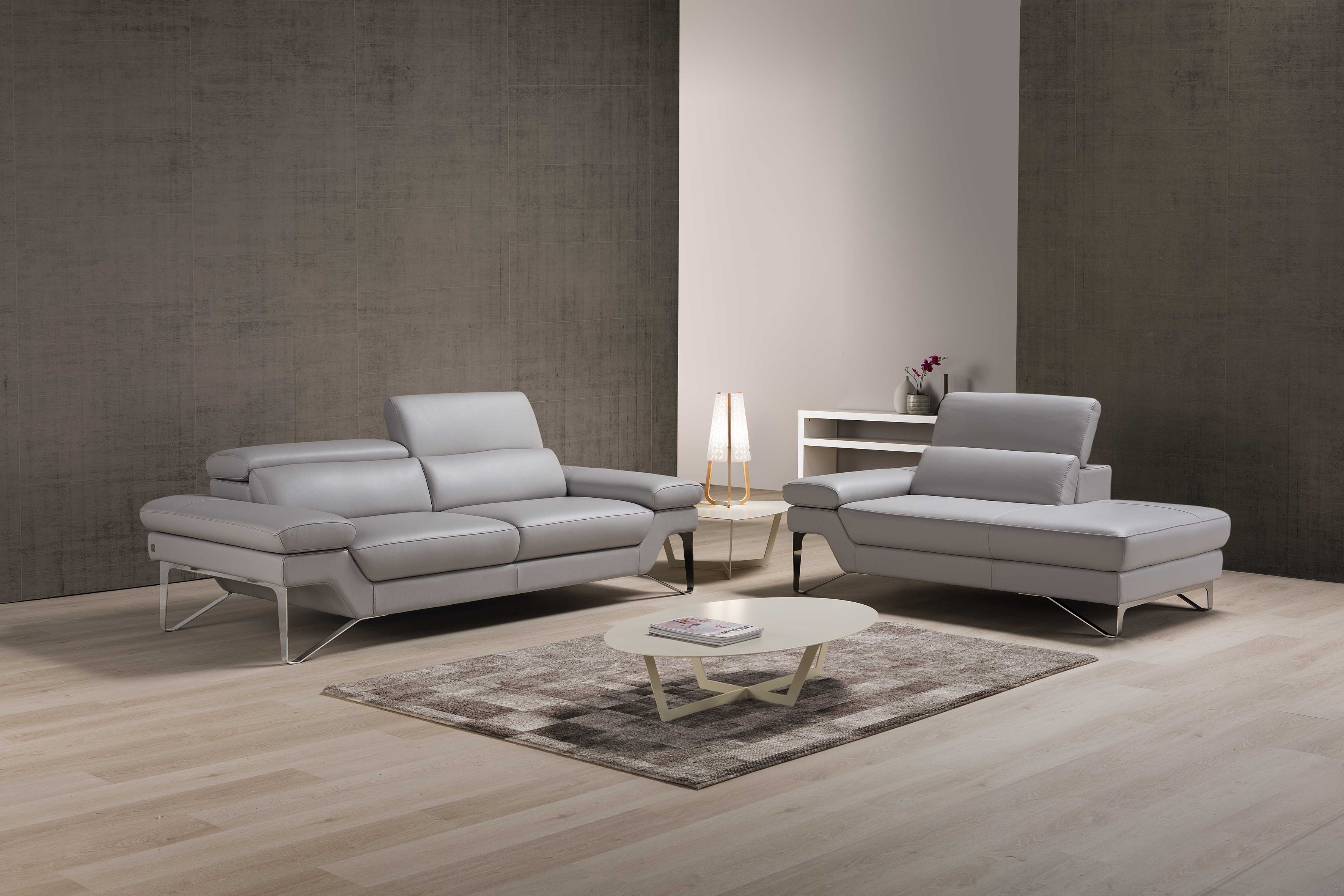 Egoitaliano Polstergarnitur "Princess Design und Sitzkomfort im Einklang, bequem und hochwertig" Set aus 2,5 Sitzer und freitehende Ottomane, Kopfstützen verstellbar
