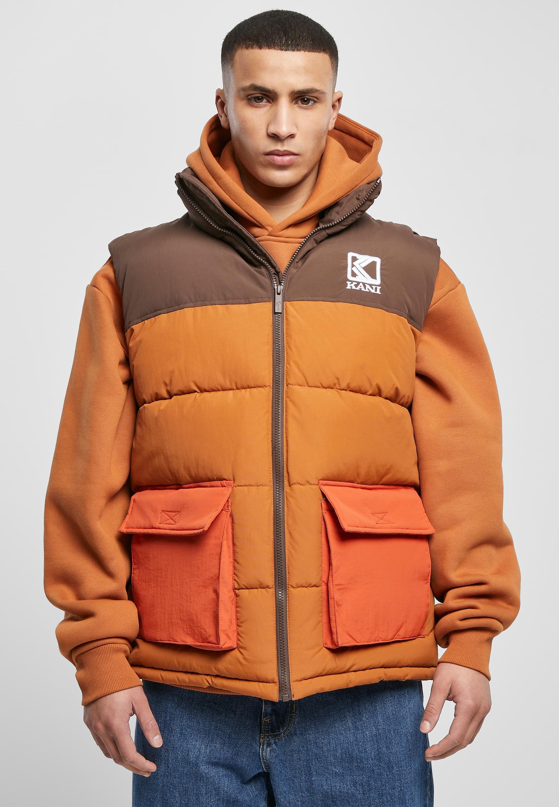 Karl Kani Steppweste »Karl Kani Herren KM224-020-1 KK OG Block Puffer Vest«, (1 tlg.)
