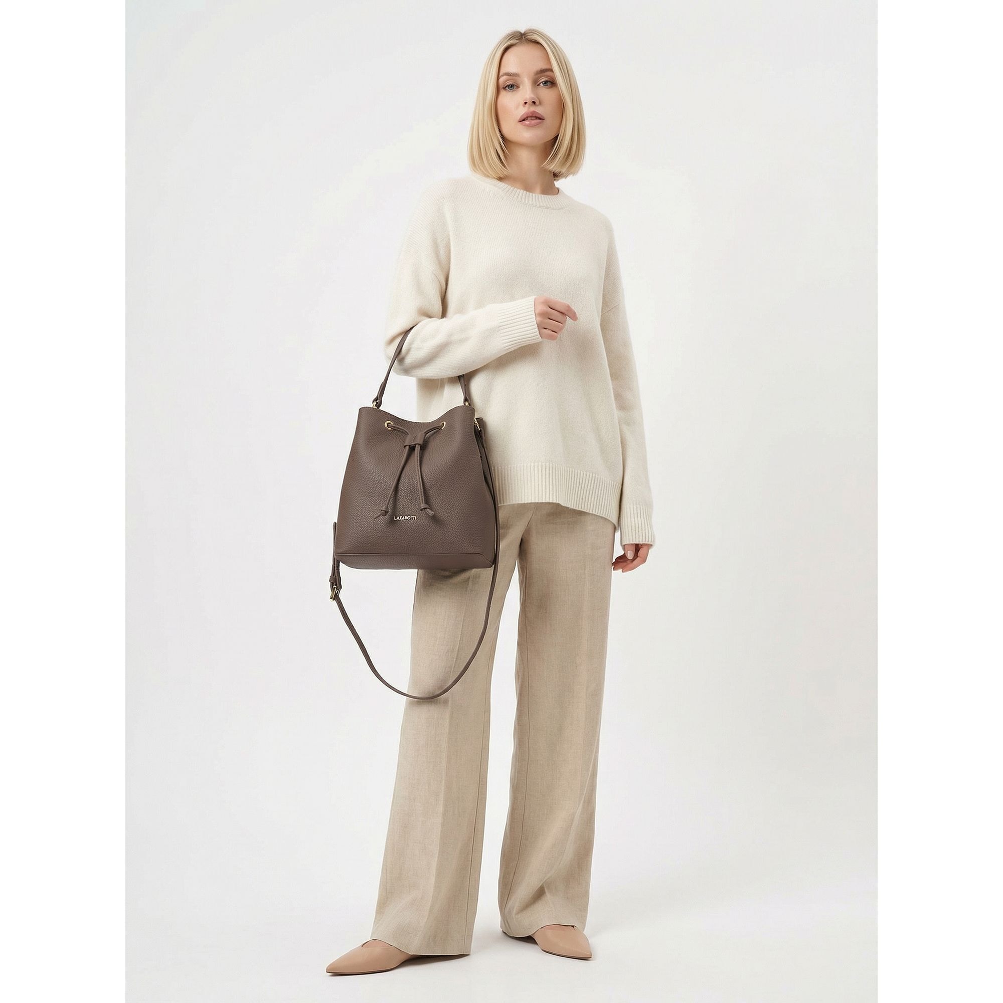Lazarotti Beuteltasche »Bologna Leather Crossbody Beuteltasche Leder 25 cm«