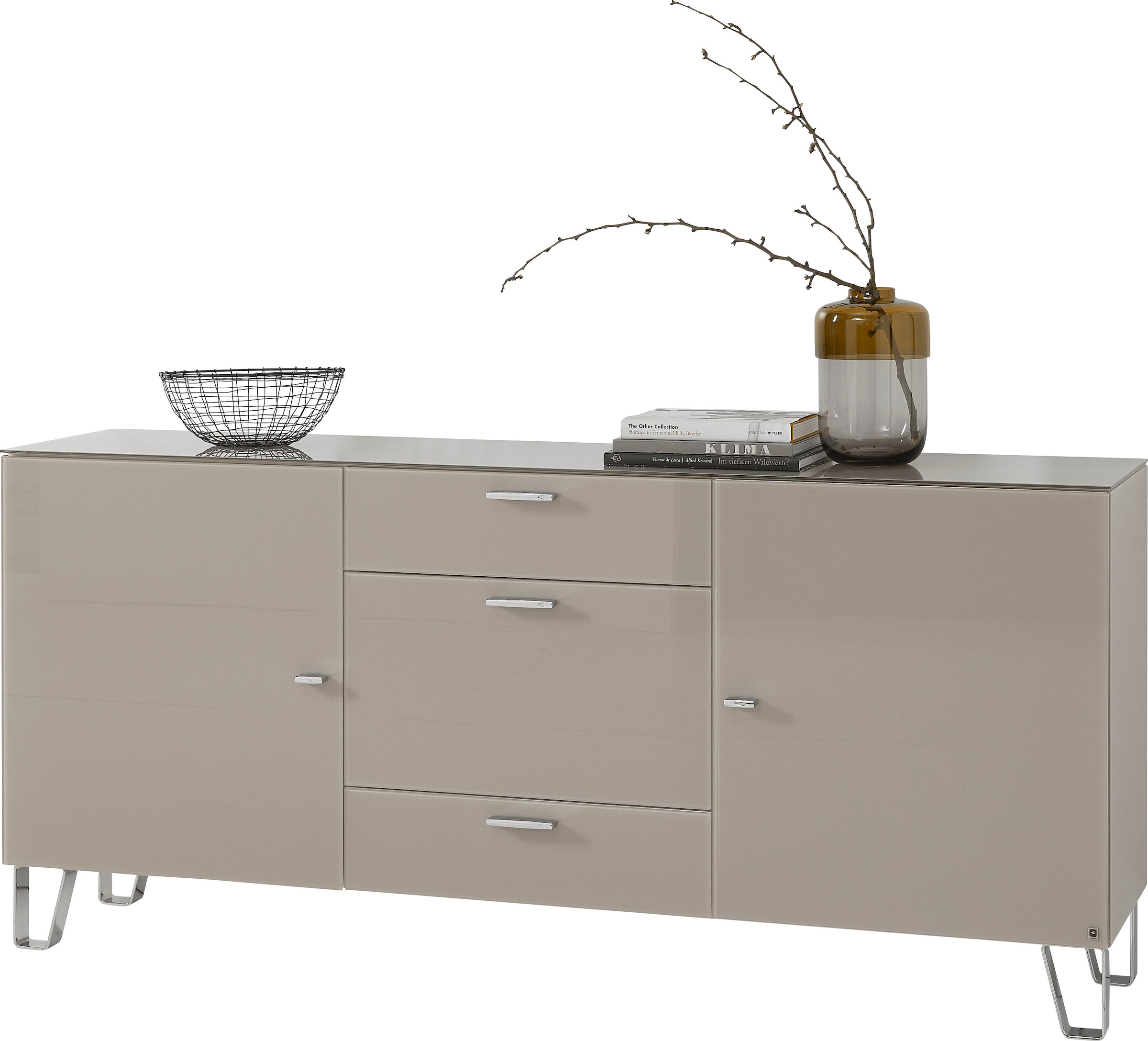 Sideboard »Cube«, mit Sicherheitsglas und edlem MDF Holz, Breite 189 cm