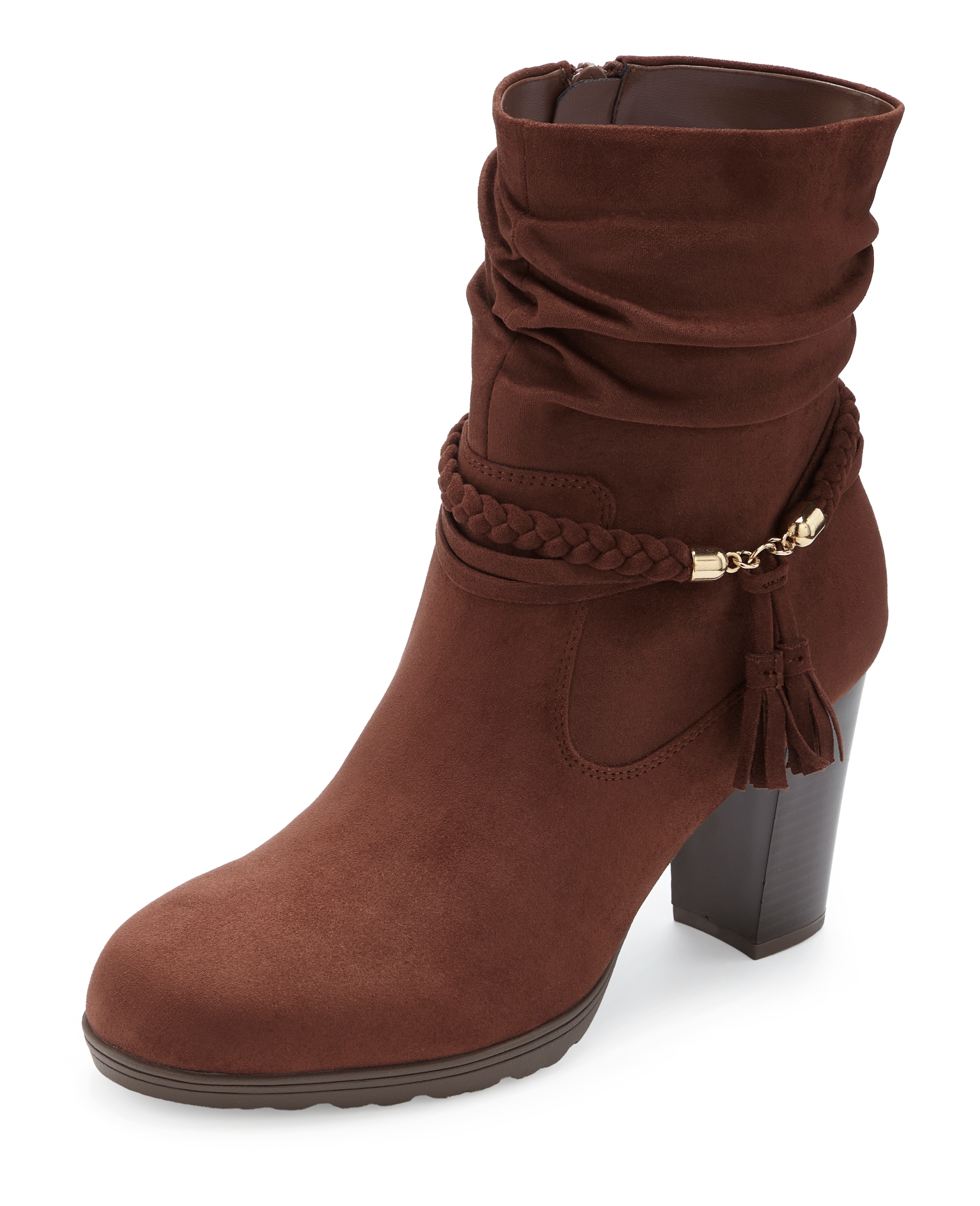 LASCANA Stiefelette »Stiefel, Boots,«  mit Blockabsatz  und Schmuckelement VEGAN