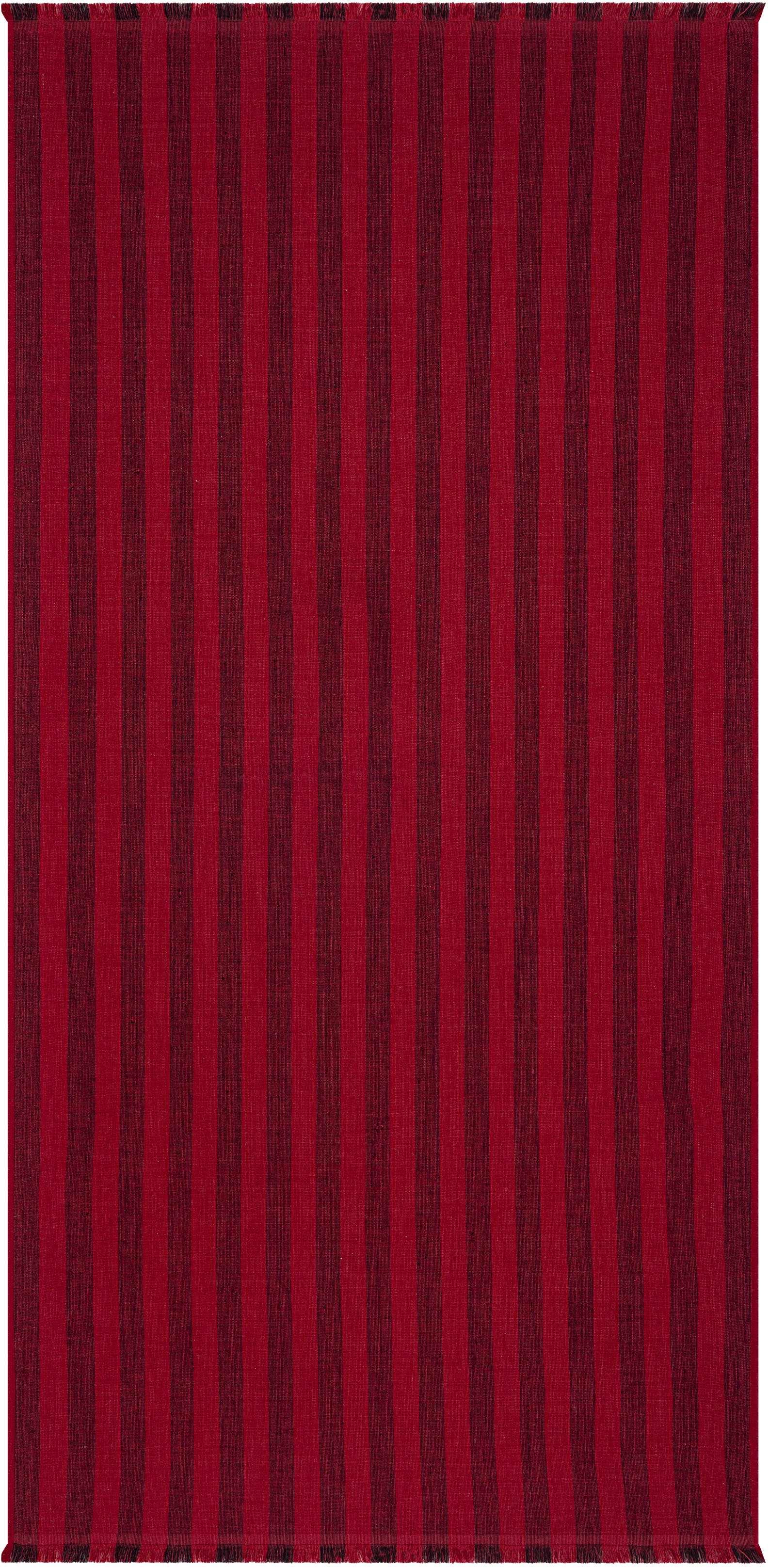 Strandtuch EGERIA, B:80cm L:180cm, rot, gewebte Ware, Obermaterial: 65% Baumwolle, 20% Polyester, 15% Viskose, Handtücher, "Pestemal", 80x180 cm, mit