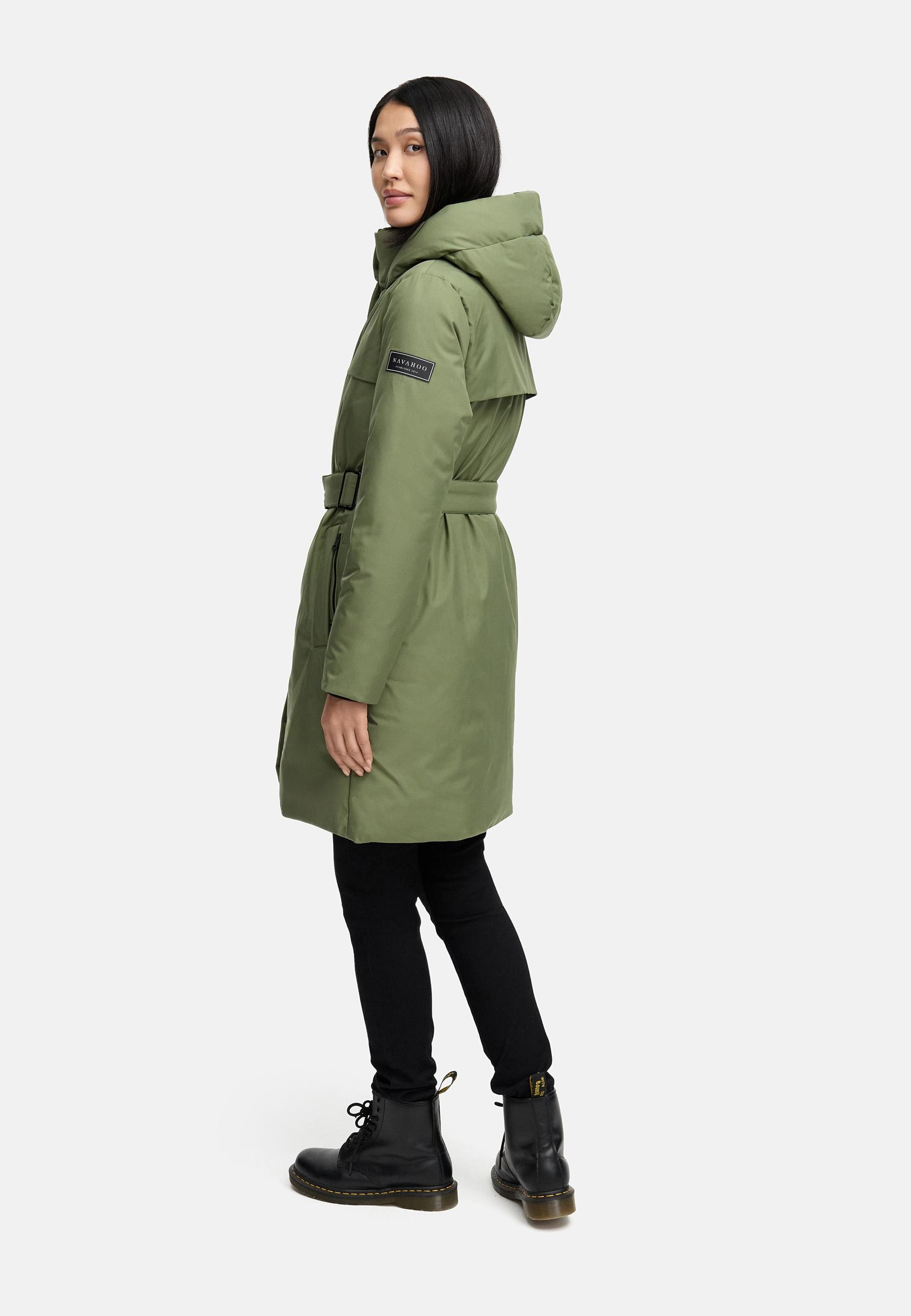 Navahoo Wintermantel »Gipfelspass XIV« Warmer Winterparka mit Taillengürtel