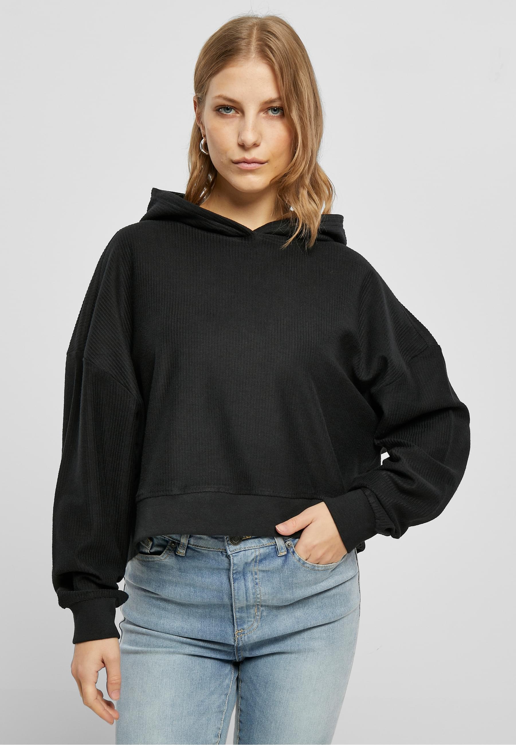 URBAN CLASSICS Kapuzenpullover »Urban Classics Damen Ladies Oversized Short Rib Hoody«, (1 tlg.)