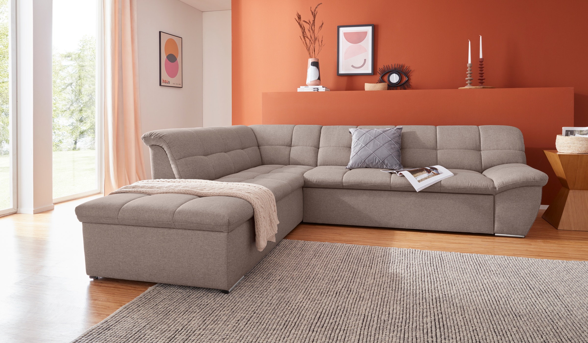 DOMO collection Ecksofa »Lagoa L-Form« patogi su miego...