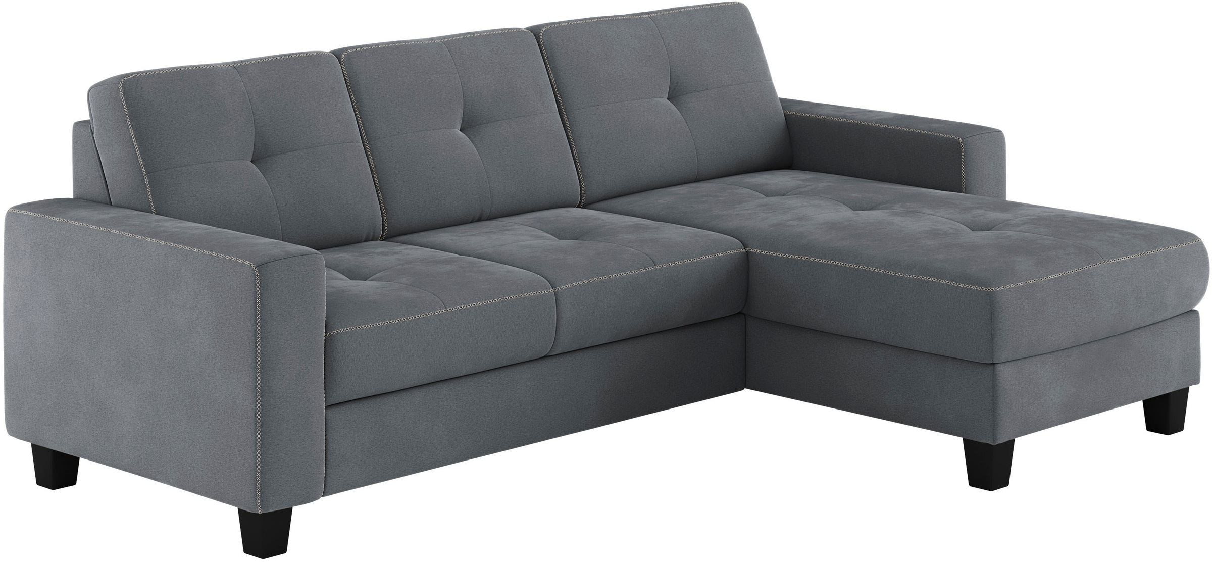 Places of Style Ecksofa »Varese L-Form«, Kreuznaht in beige